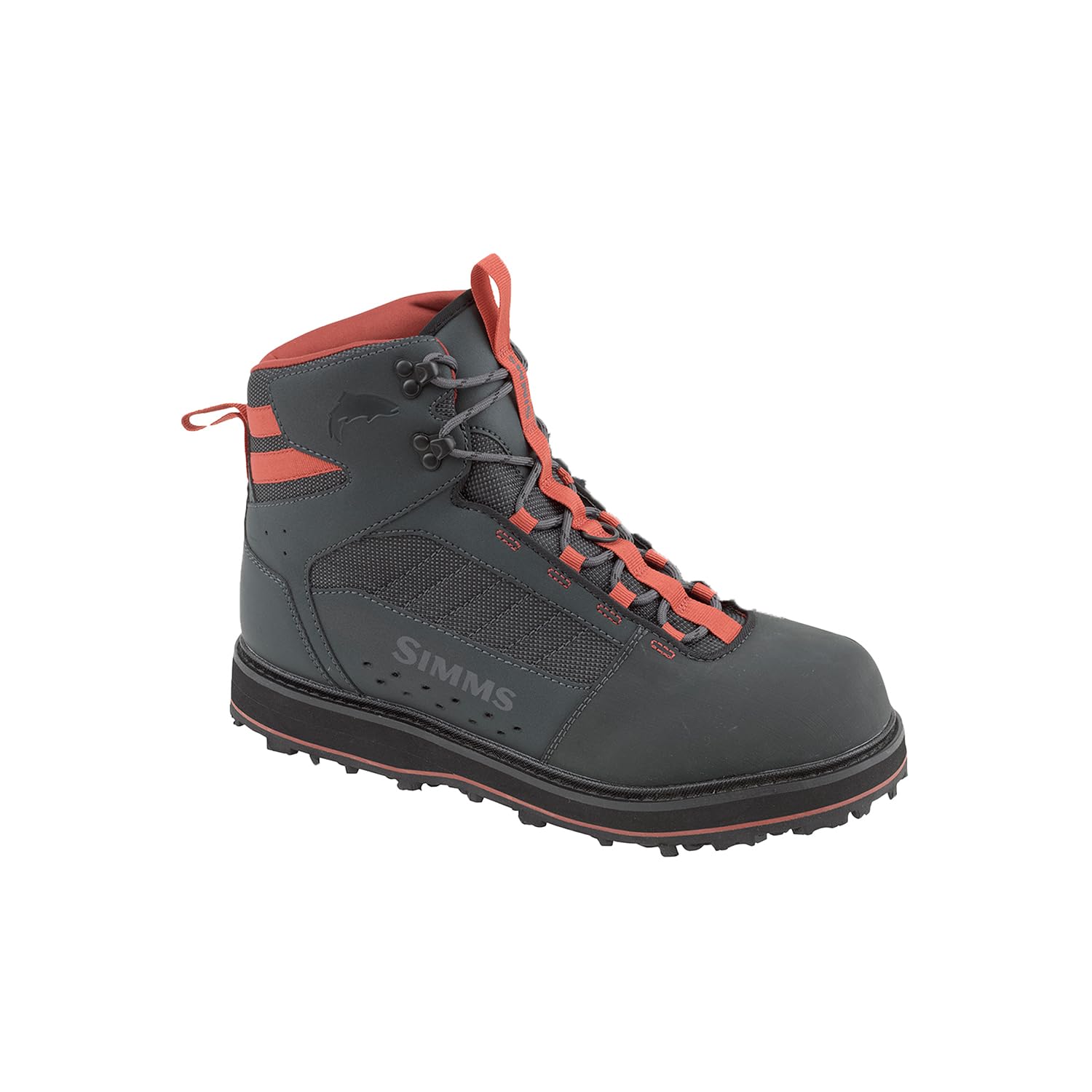 Simms Tributary Rubber Sole Wading Boots for Men and Women - Rugged Fishing Shoes with Ankle Support and Traction Control - Basalt - 9