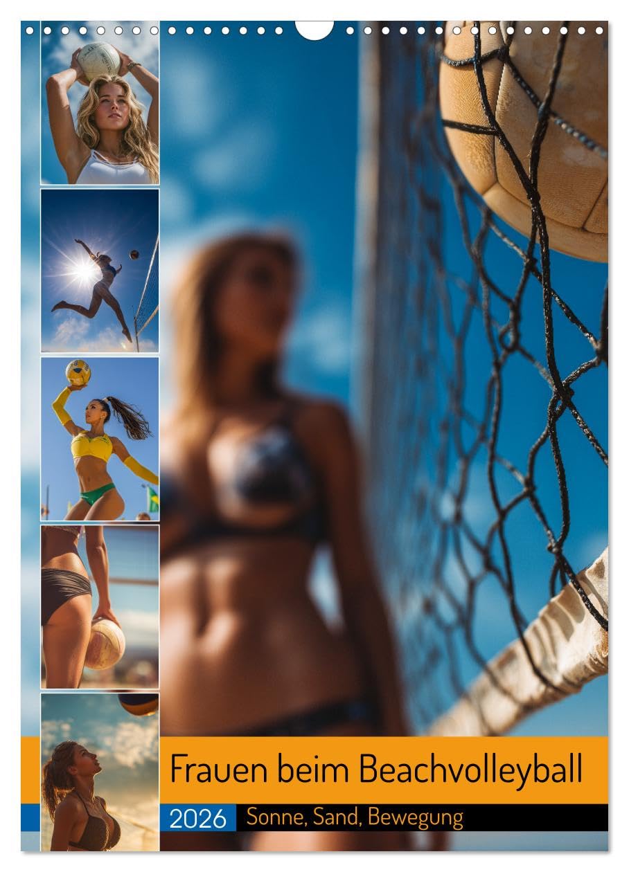 Women playing beach volleyball - sun, sand, exercise UK-Version (Wall Calendar 2026 DIN A3 Portrait), CALVENDO 12 Month Wall Calendar — image 1