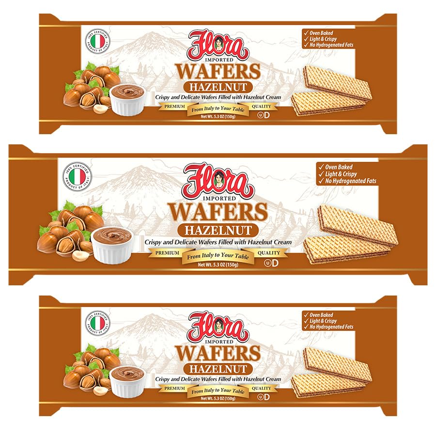 Amazon.com: Flora Italian Wafers Hazelnut – Crispy Italian Wafers