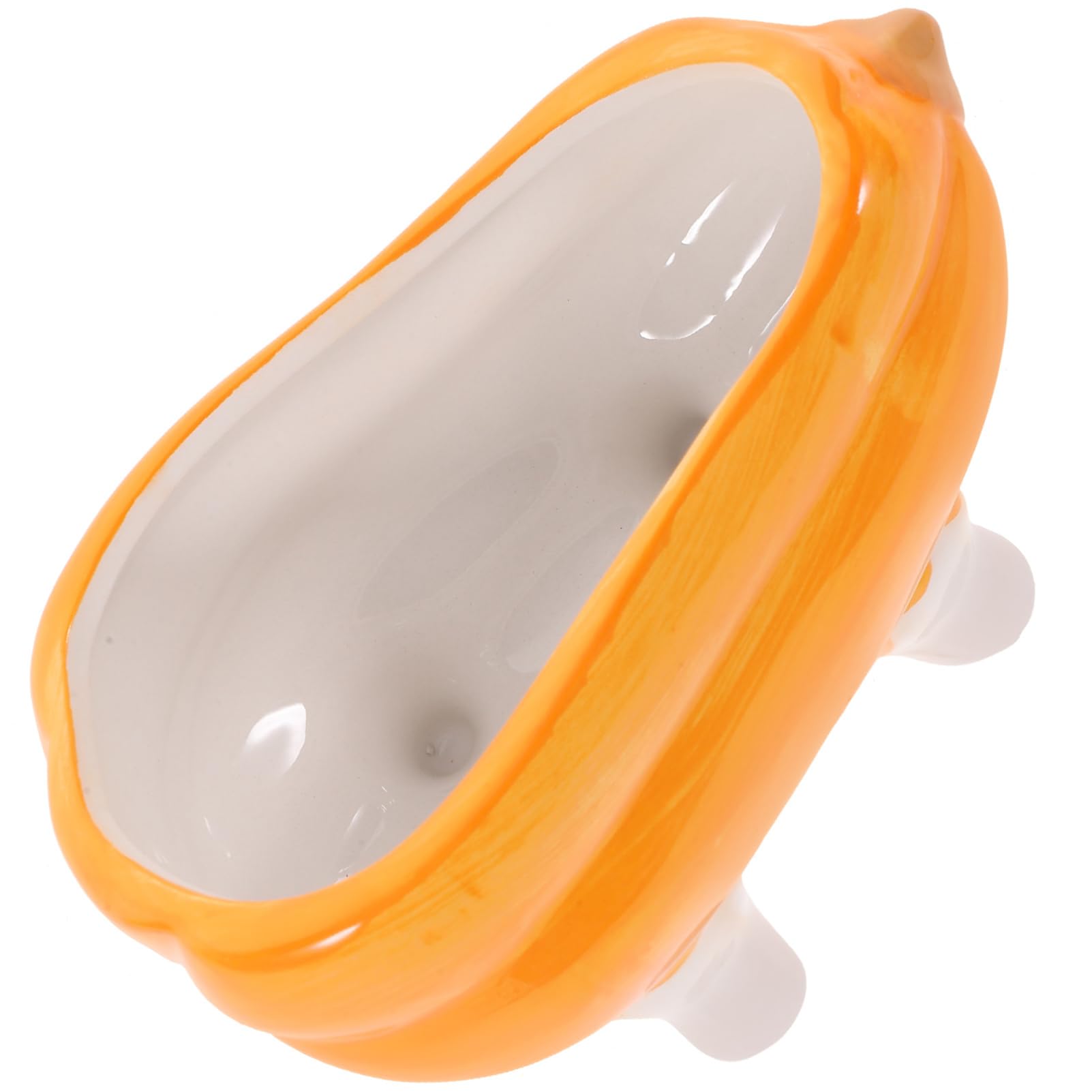 Milisten Ceramic Pumpkin Hamster Bathtub 5.3 Inch Small Animal Sand Bath Box for Hamsters Chinchillas with Smooth Surface and Reusable Design