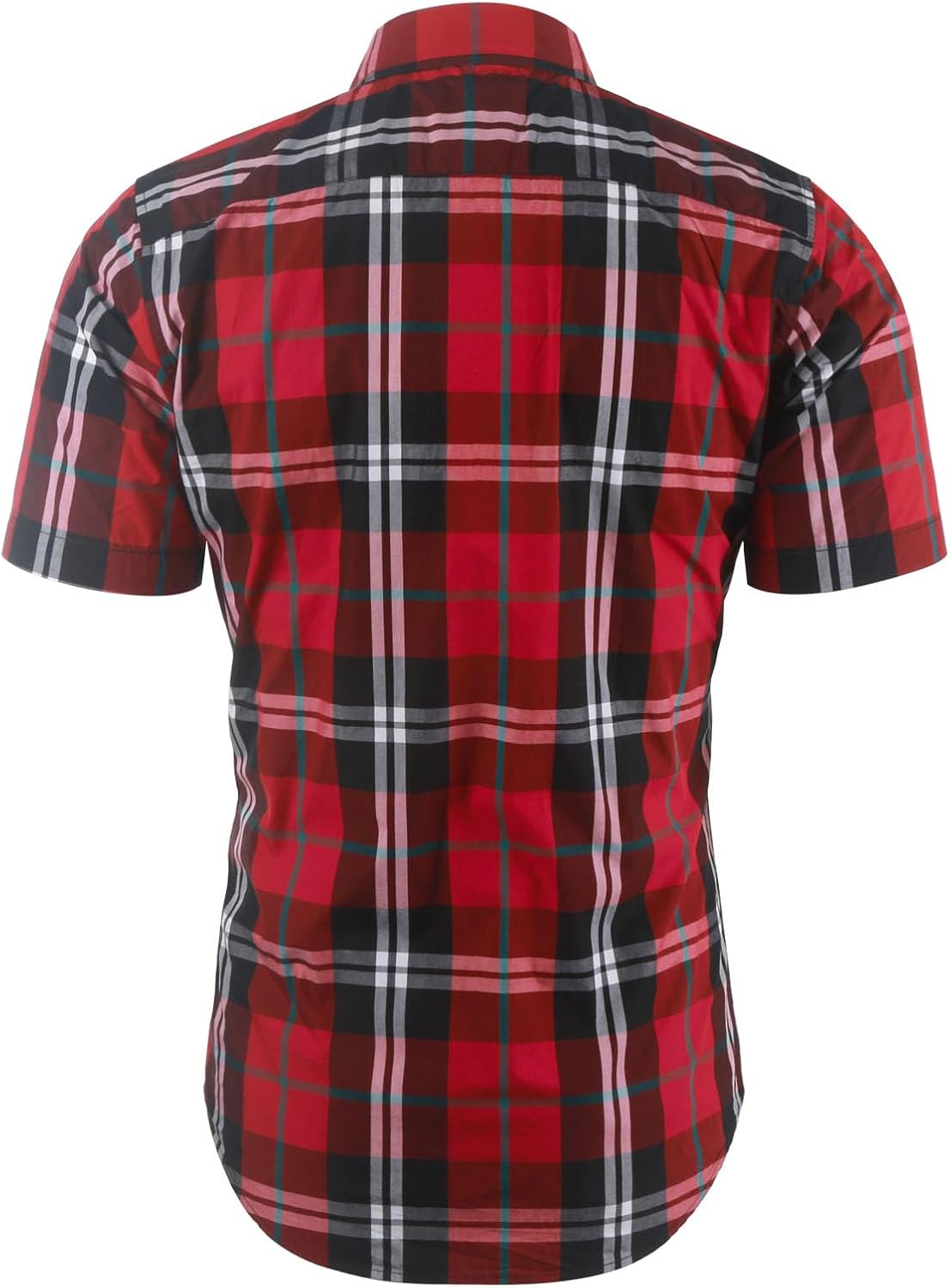 Men's Button Down Plaid Short Sleeve Work Casual Western Dress Shirt - Image 2