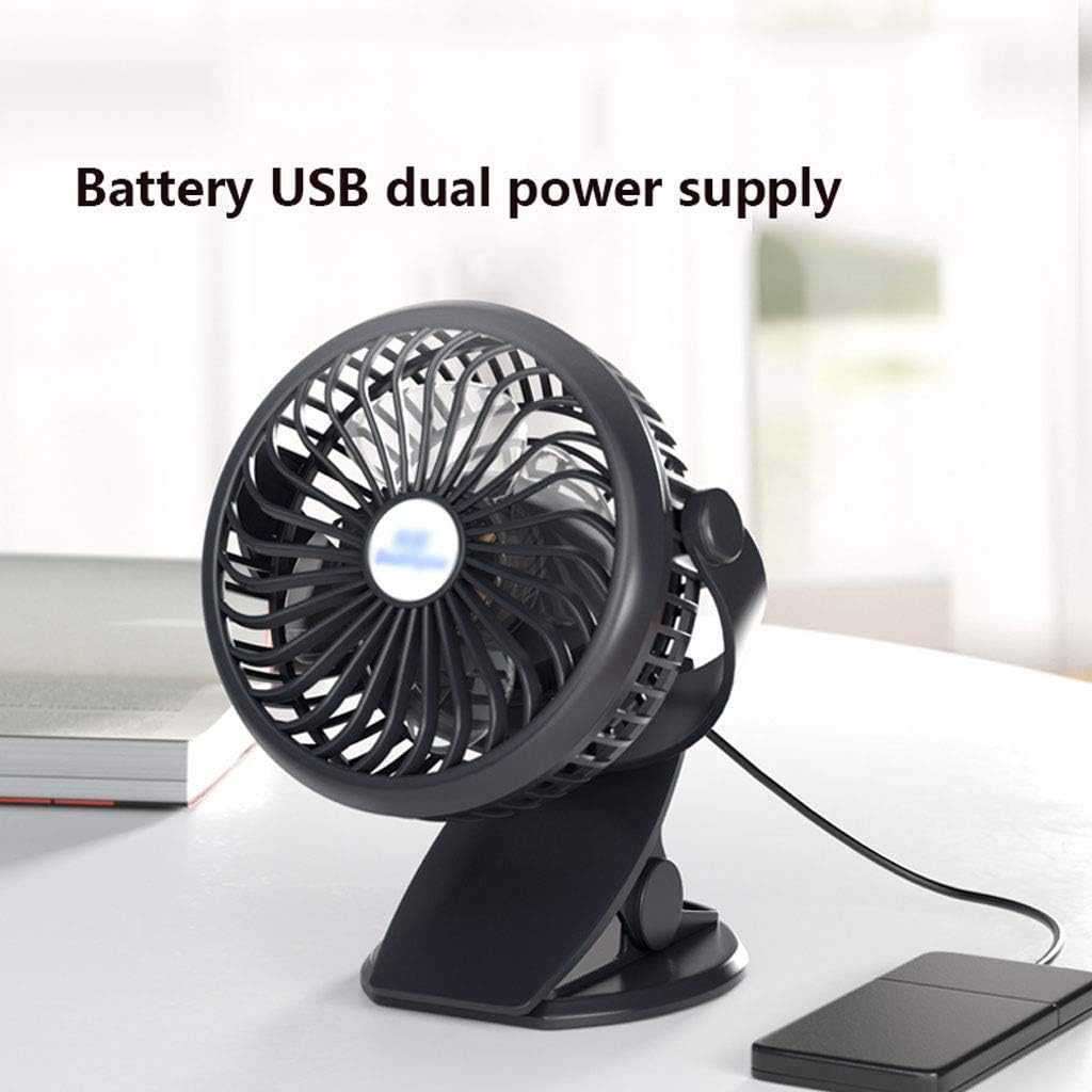 USB Fan Portable Rechargeable Ultra-Quiet Desktop Fan for Office Use Multiple Colors (Black)