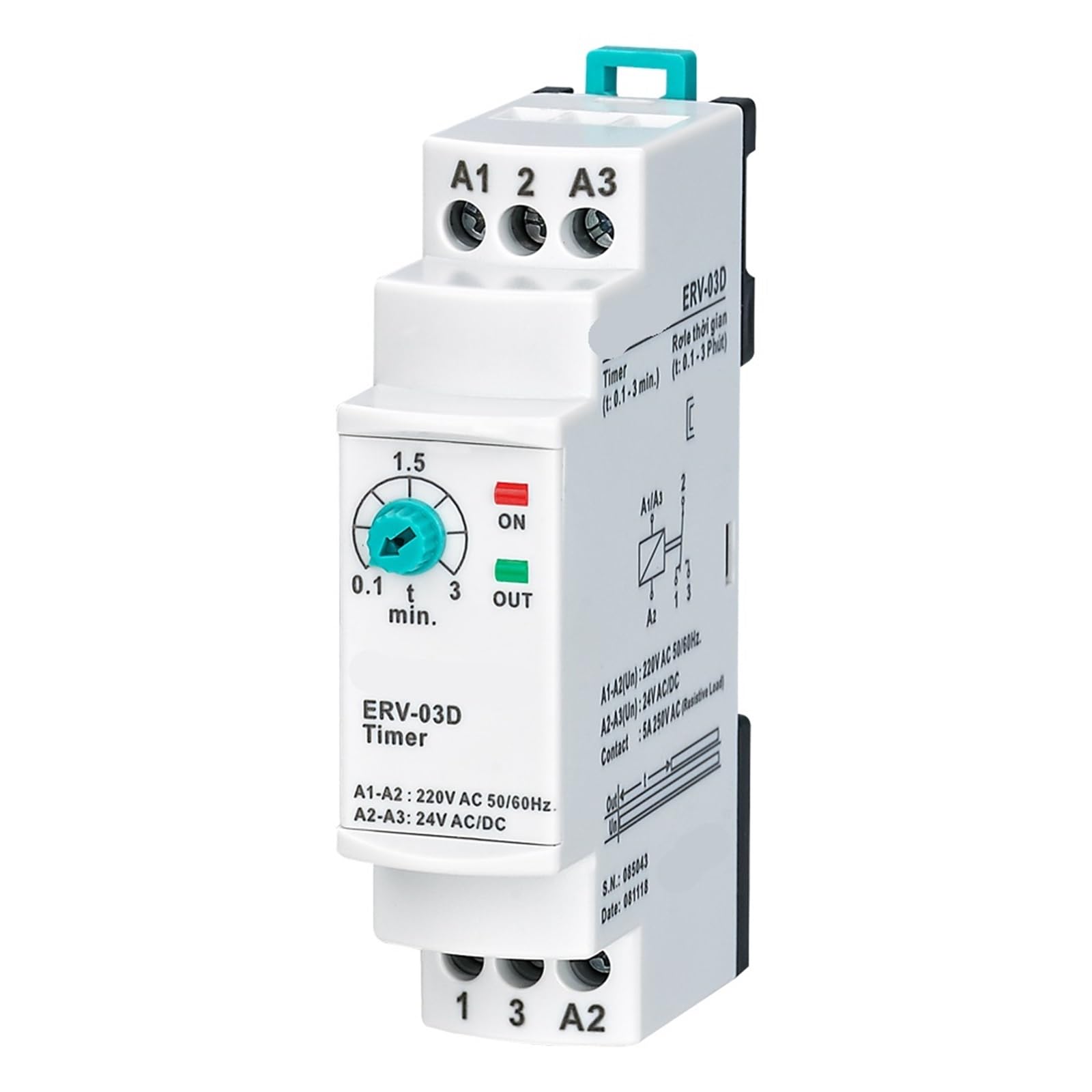 Relé de retardo ERV-03D electrónico para evitar picos de corriente en arranques 6