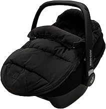 Jollein Puffed Footmuff - Black - For Baby Car Seat Group 0+ and Pushchairs - For 3-Point and 5-Point Harness