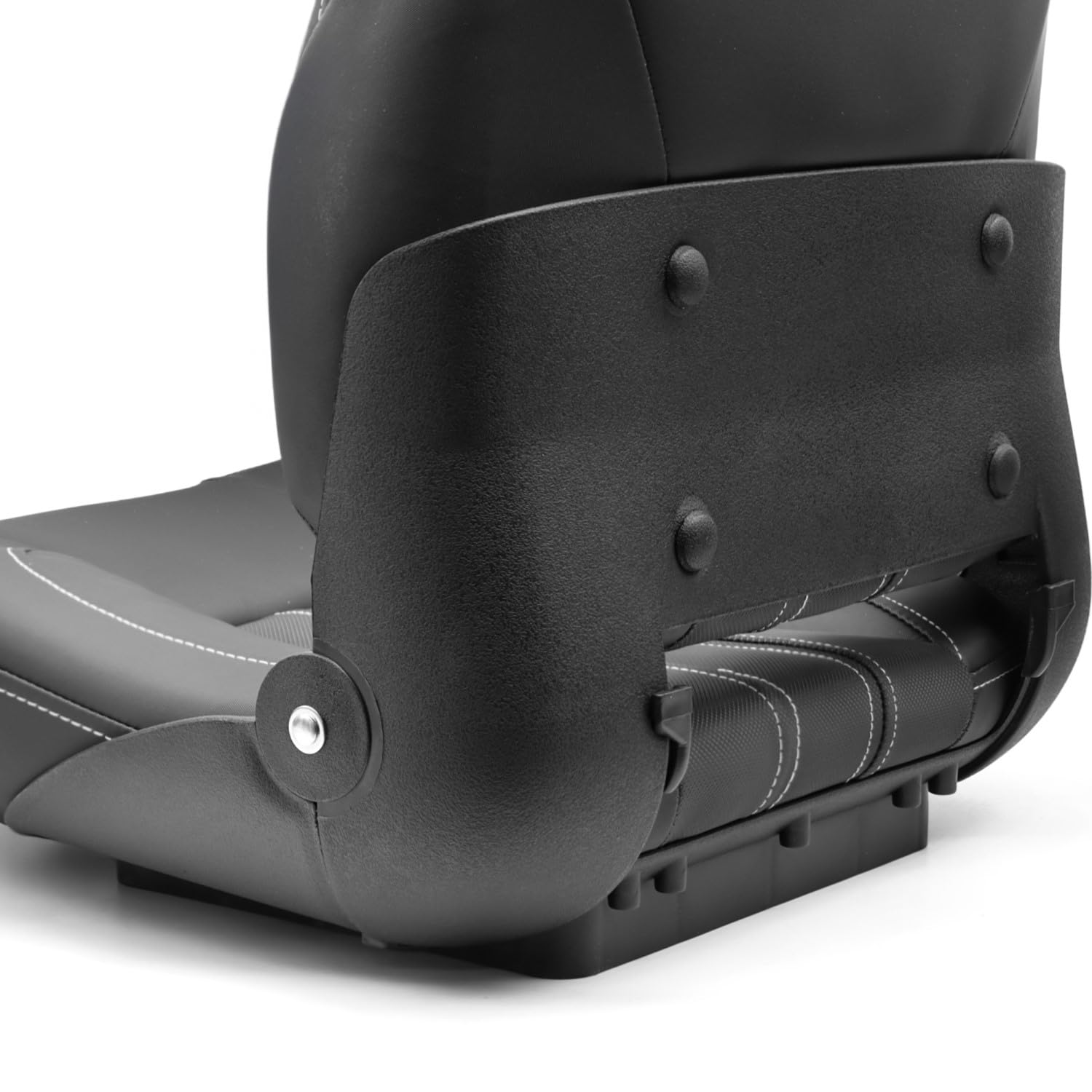 Waterside Captain Seat GTS Super Dark Series – Klappbarer Bootssitz mit Polsterung – Ergonomischer Angelstuhl für Boote – 47x43cm Sitzfläche – Montagefertig