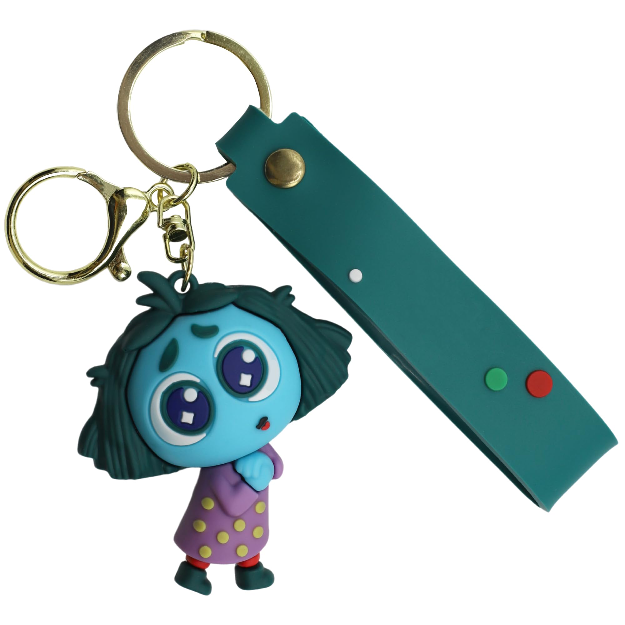 Llavero Personaje Envidia de Silicona, Dibujo Animado, Goma, Emoción, 6 cm - imagen 1