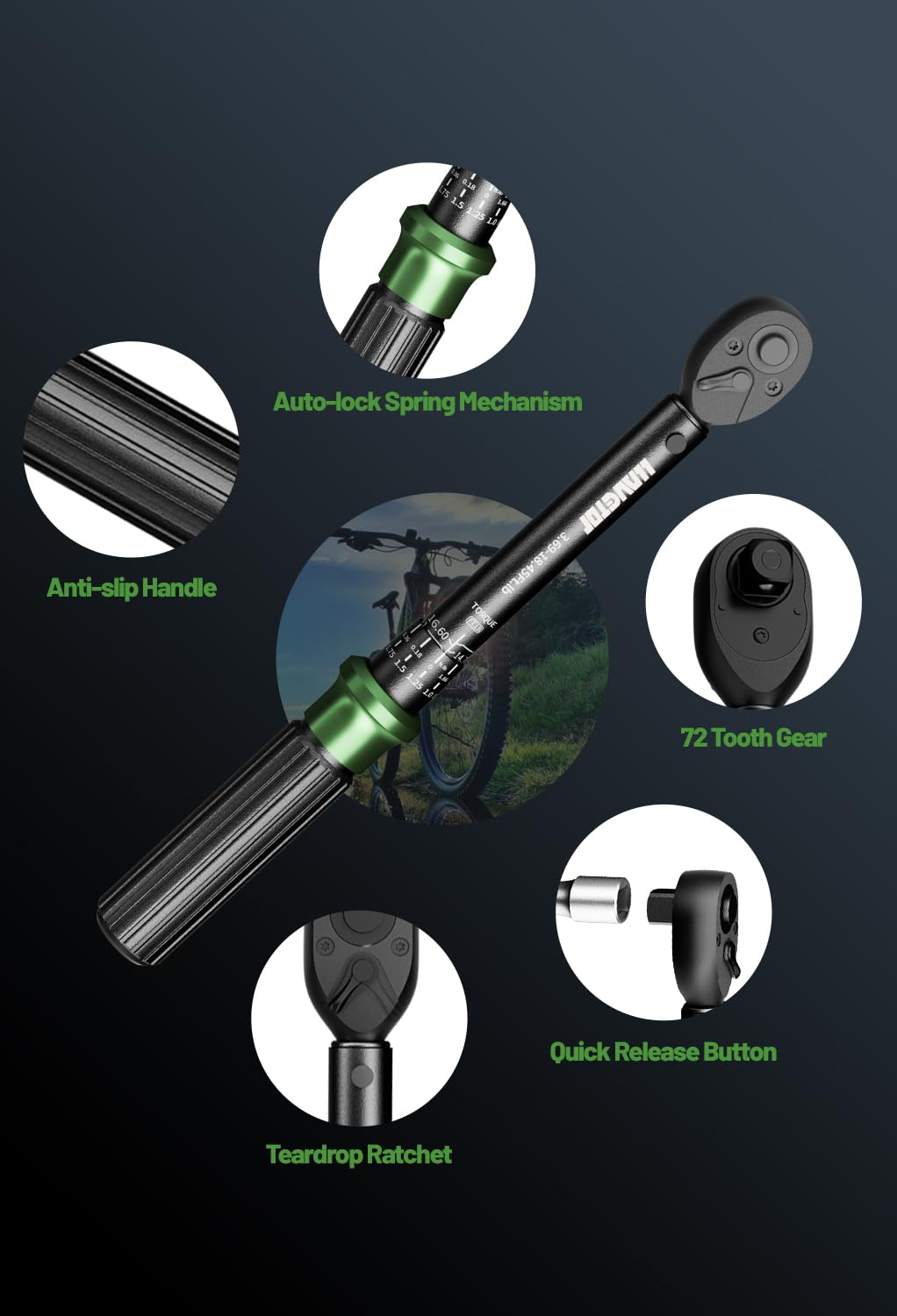 Tool Box FICHFOYE 1/4-Inch Drive Set, 22PCS Bike With Ratchet