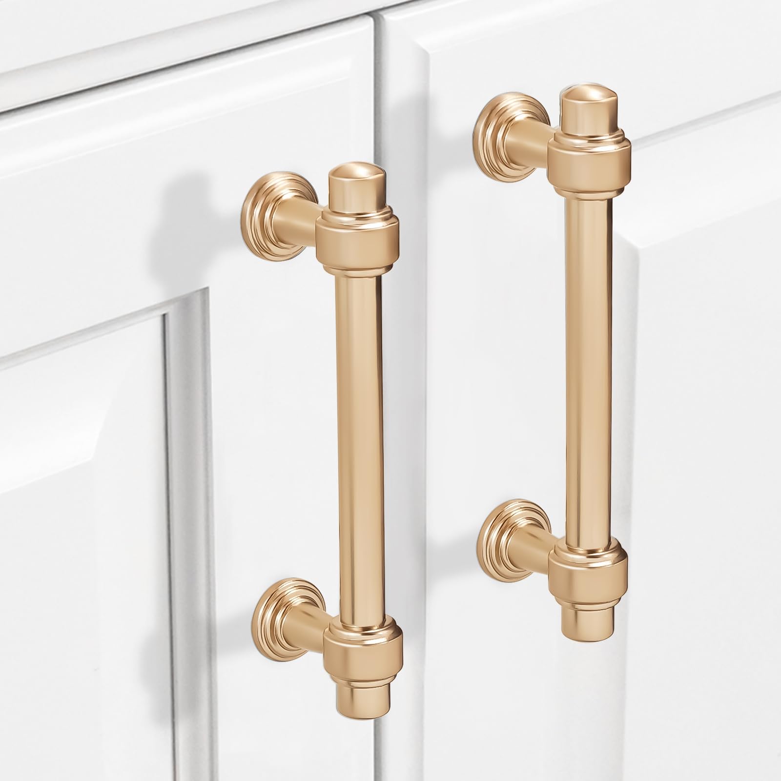 10 Pack 3.75 inch Champagne Copper Kitchen Cabinet Handles Cabinet Pulls Gold Drawer Pulls Kitchen Cabinet Hardware Kitchen Handles Drawer Pulls Dresser Handles