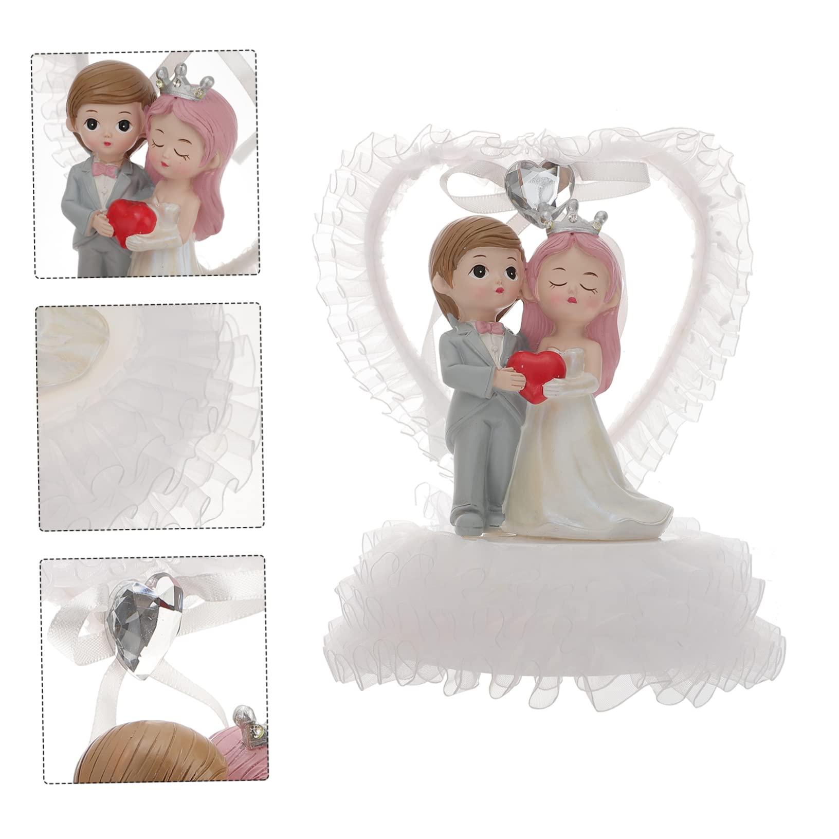 SHOWERORO Hochzeit Paarfiguren Cartoon Ornament Hochzeitsfeier Schmuck Leicht Zu Reinigen Für Schlafzimmer Und Büros Jubiläen