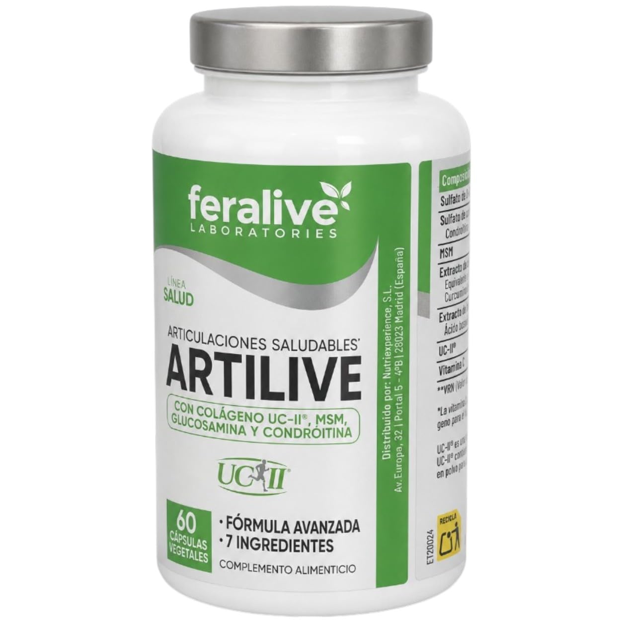 Artilive 60 Cápsulas – Glucosamina, Condroitina, MSM, Cúrcuma, Boswellia, Colágeno UC‑II® – Suplemento para Articulaciones y Cartílagos – Movilidad y Flexibilidad