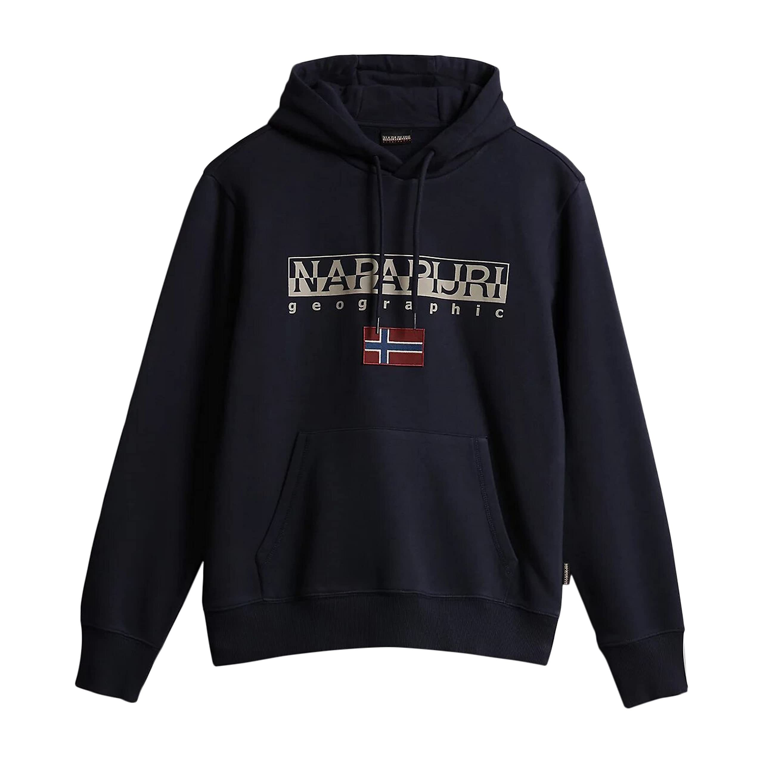 Napapijri sweat à capuche coton doux avec logo imprimé et finitions côtelées