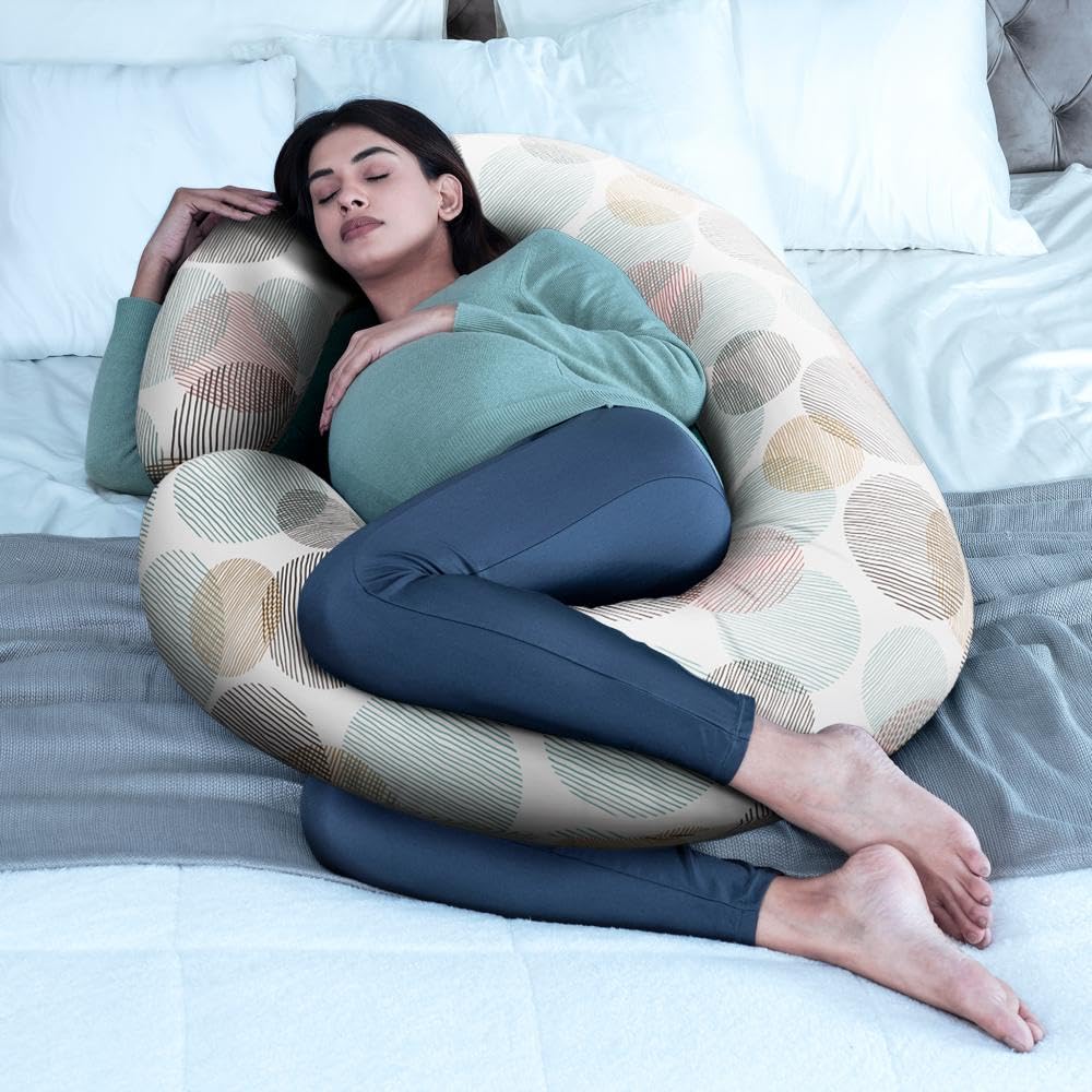 Wakefit Pregnancy Pillow | 3 Month Warranty | 100% Cotton C-Shape Maternity Pillow for Pregnant Mothers, Pillow for Pregnant Women with Breathable & No Heat Fabric | Moonsine-image-46