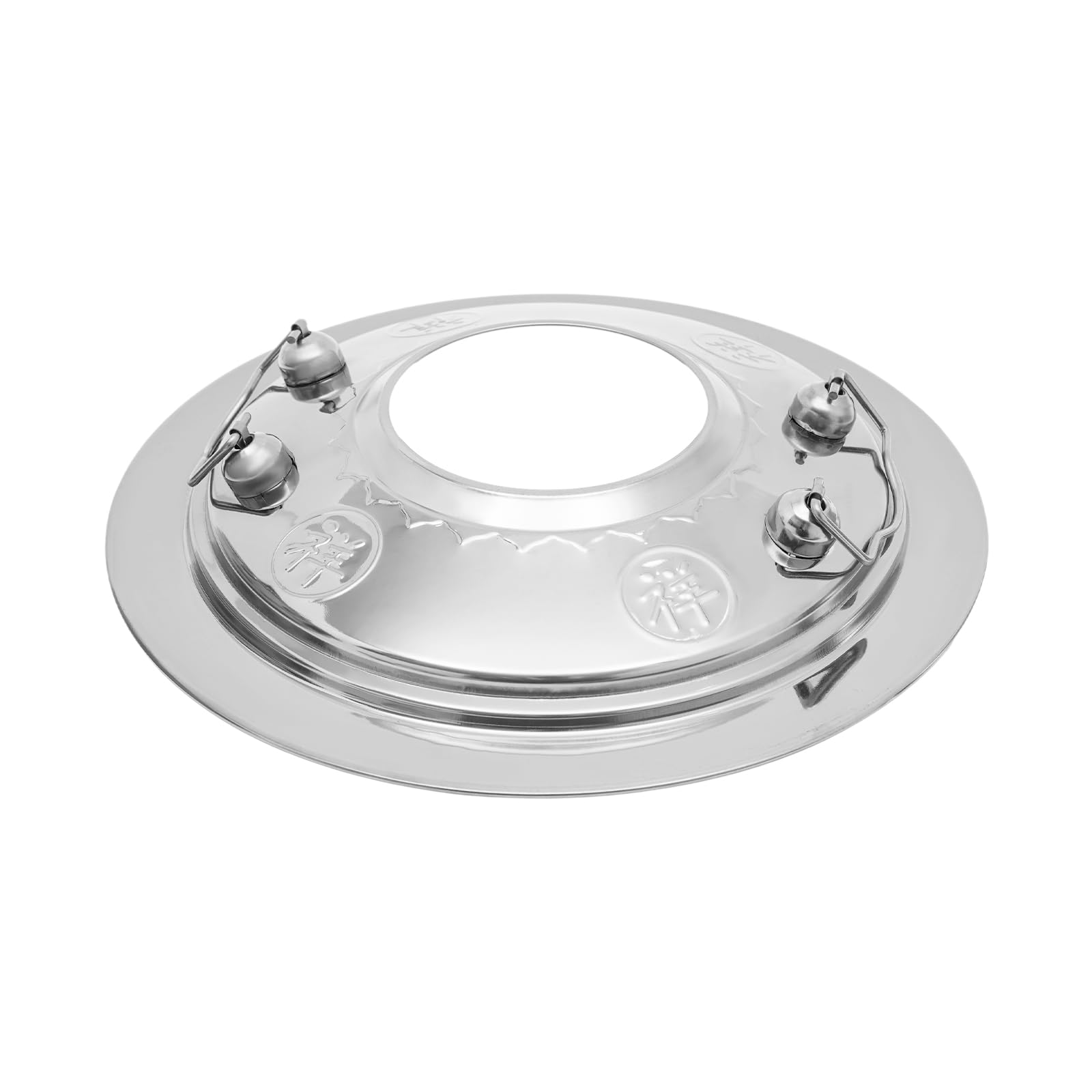 Chinesischer Holzkohle-Hotpot 2.3L Edelstahl Vintage mit Schornstein, Suppenlöffel und Sieb für Haushalt Restaurants (Silber)