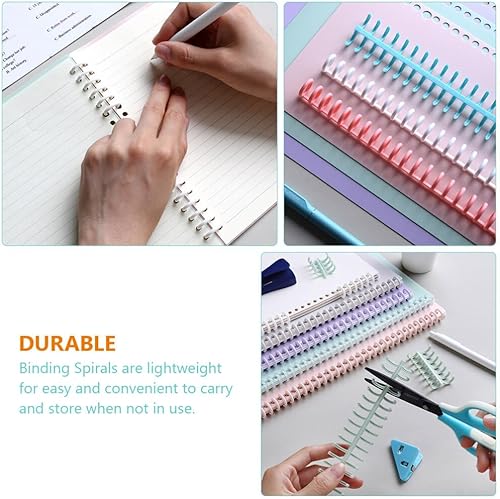 Miniatura 9 de Operitacx 10 peines de encuadernación de plástico, anillos de encuadernación de hojas sueltas A4, peines de encuadernación con bisagras para carpeta