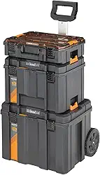 Dewalt Torre de Armazenamento 3 em 1, Caixa de Ferramentas com 3 Módulo Ajustáveis, com Rodas Duráveis, Modelo DWST60452, Até 50kg