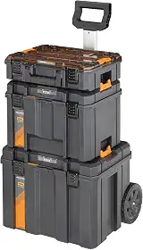 Dewalt Torre de Armazenamento 3 em 1, Caixa de Ferramentas com 3 Módulo Ajustáveis, com Rodas Duráveis, Modelo DWST60452, Até 50kg
