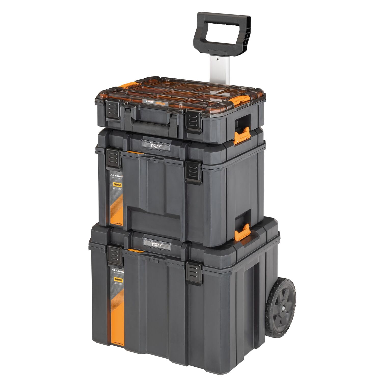 Dewalt Torre de almacenamiento 3 en 1, caja de herramientas de 3 módulos ajustables con ruedas duraderas, modelo DWST60452, hasta 110 libras