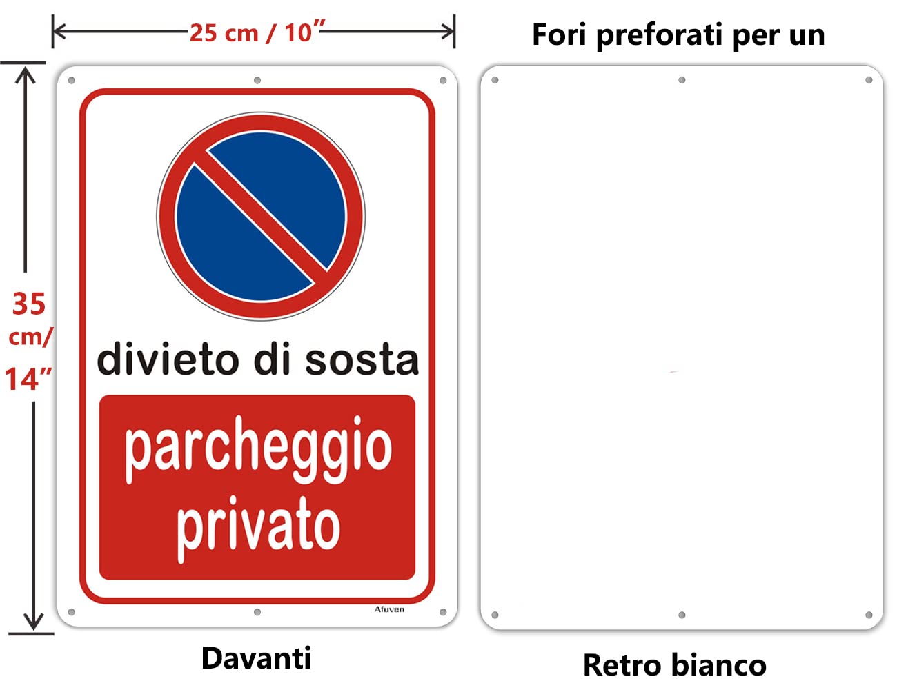 Targa Parcheggio Riservato Cartello Parcheggio Disabili / Parcheggio Privato - Segnale Di Divieto Di Sosta P72, Nuovo Divieto Sosta - Foto 7