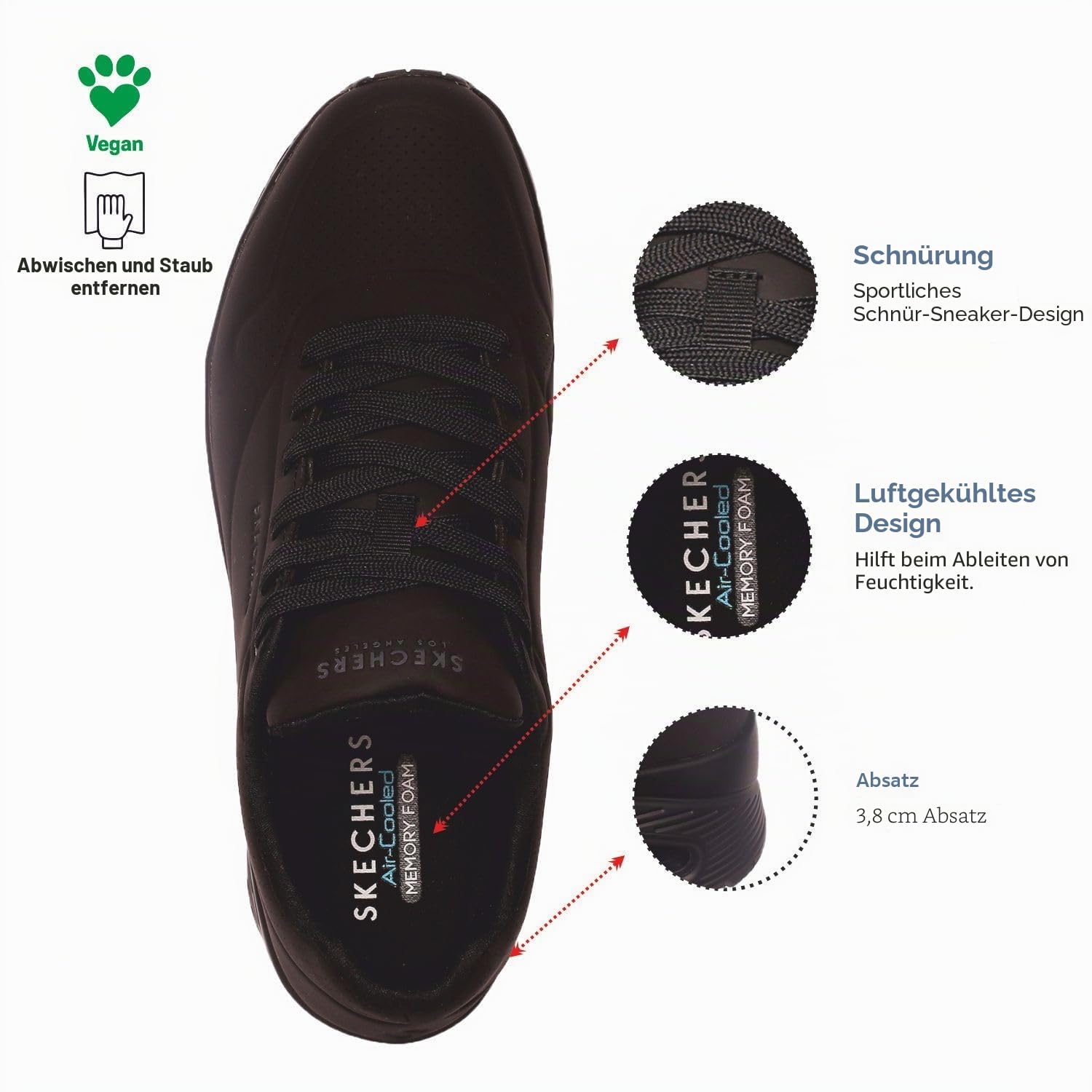 Skechers Herren Uno Stand On Air Turnschuhe – Bild 5