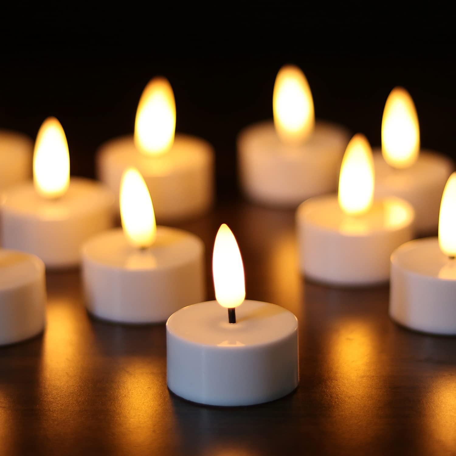 IMAGE Candele A LED Con Clip Per Albero Di Natale - Set Da 12 Con Telecomando E Timer - Luci Bianco Caldo Con Fiamma 3D Realistica - 3