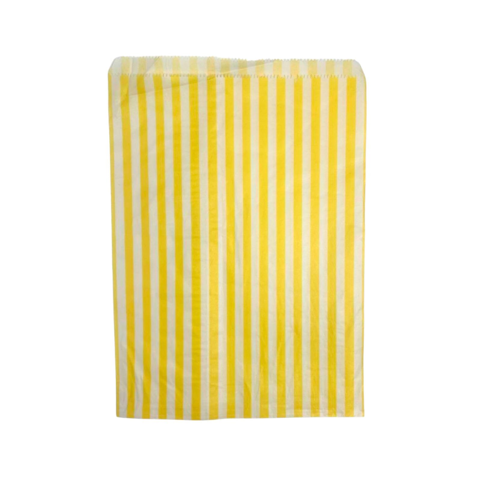 Lince Display Limited Yellow Pick N Mix Sweet Candy Striped Paper Treat Bags - 7x9 Pack of 600