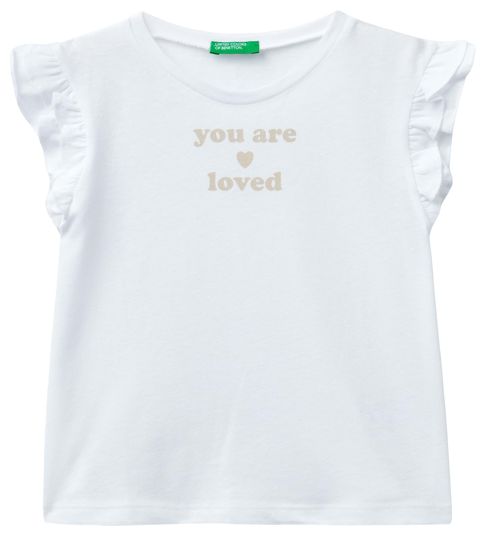 United Colors of Benetton Girl's T-Shirt 3F4JG10DM Short Sleeve T-Shirt, Bianco Ottico 101,