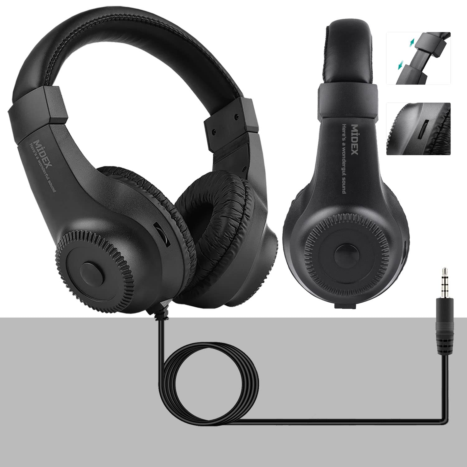 Midex RS-10 Stereo Kulaklık 50mm Sürücü 32 Ohm Çok Amaçlı Stüdyo Referans Dinleme DJ