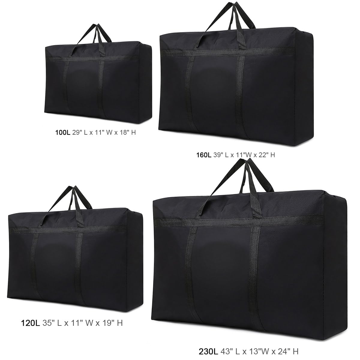 IWEIK Extra Large Heavy Duty Storage Bags - 230L Capacity, Waterproof Nylon, Foldable Duffle For Moving & Clutter