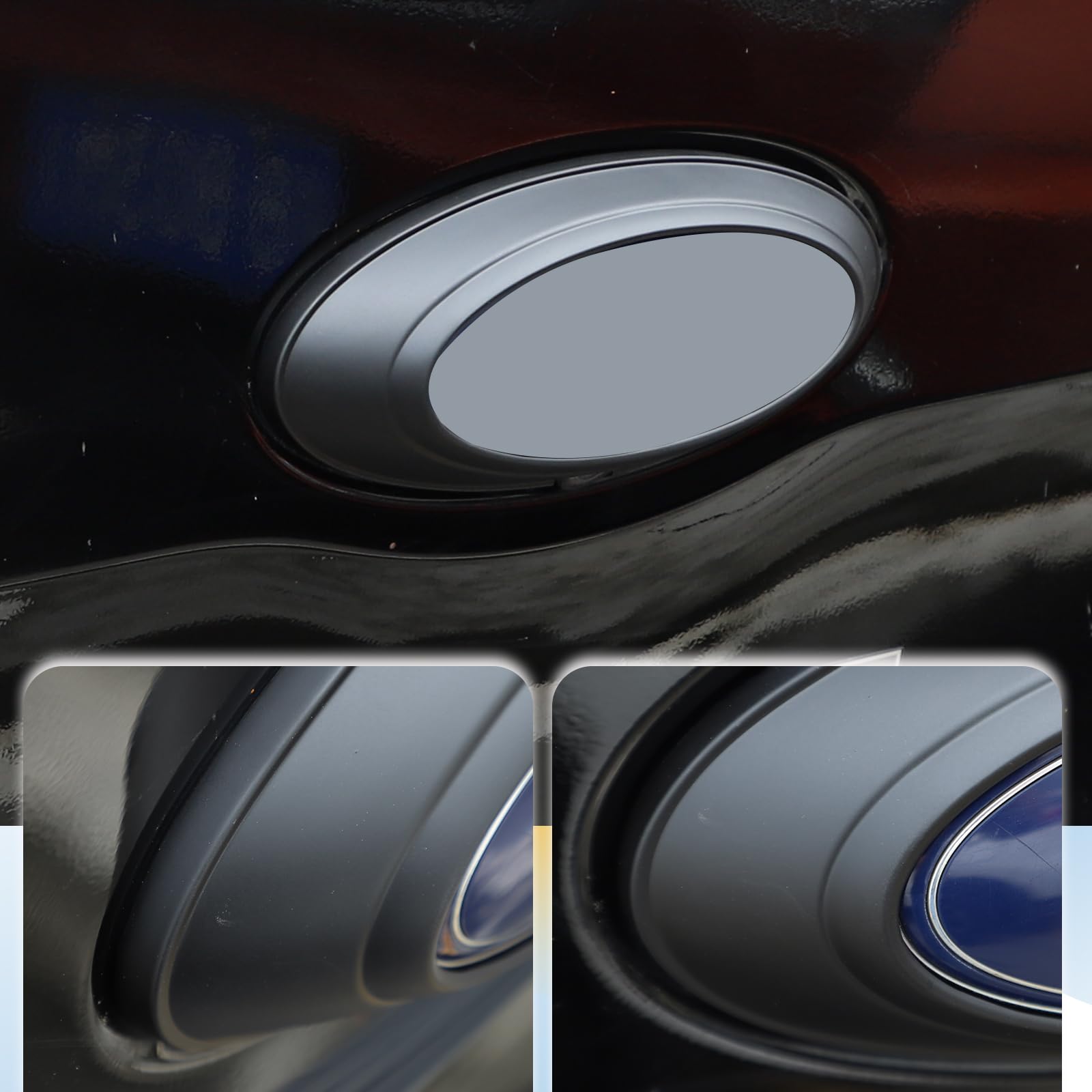 YANER Emblema de coche trasero para Ford Ranger 2015-2021, accesorio exterior para coche (negro mate)