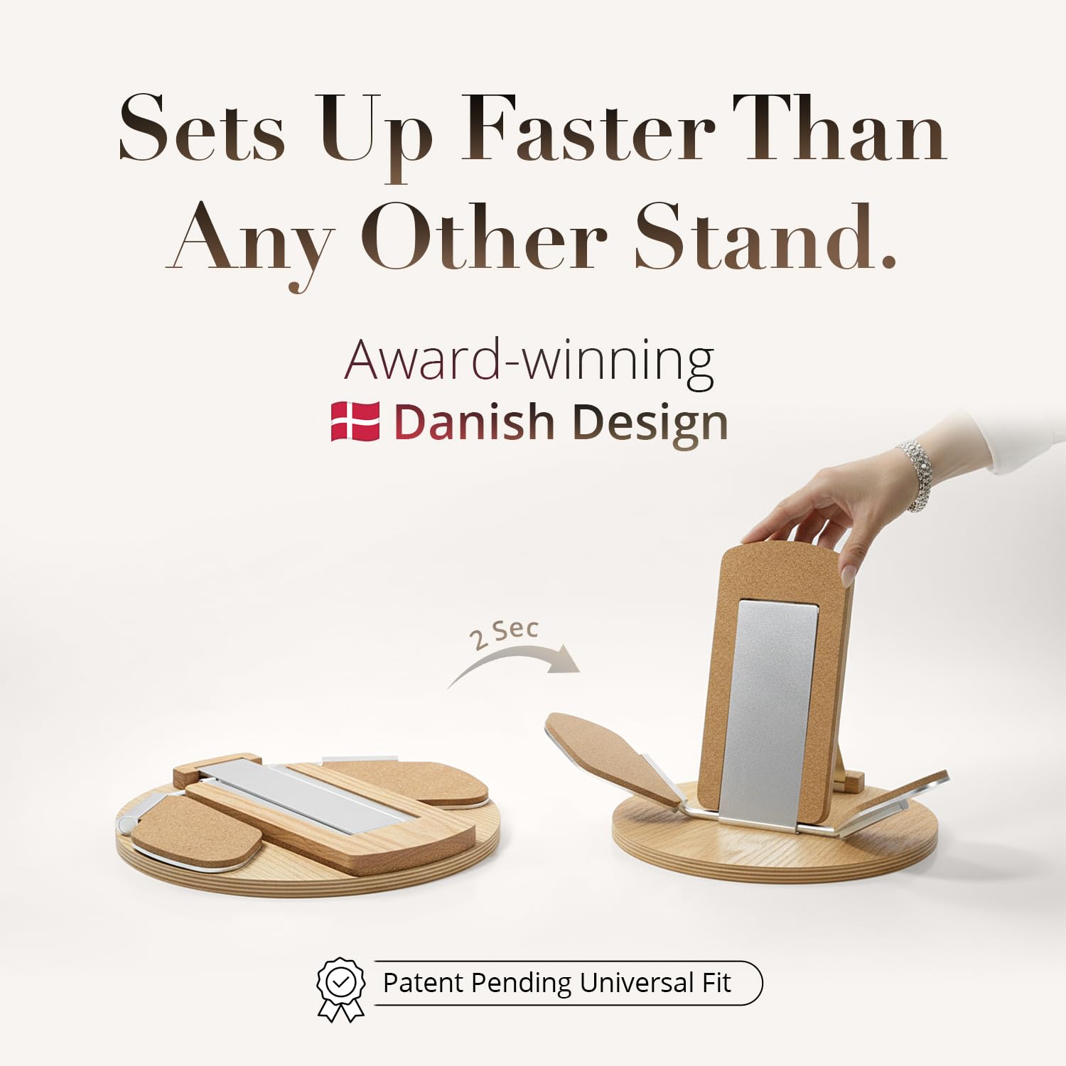 NordicStand - Supporto pieghevole in legno per chitarra, universale, per chitarra acustica, elettrica, basso e ukulele, portatile, pieghevole ed ecologico (rovere)