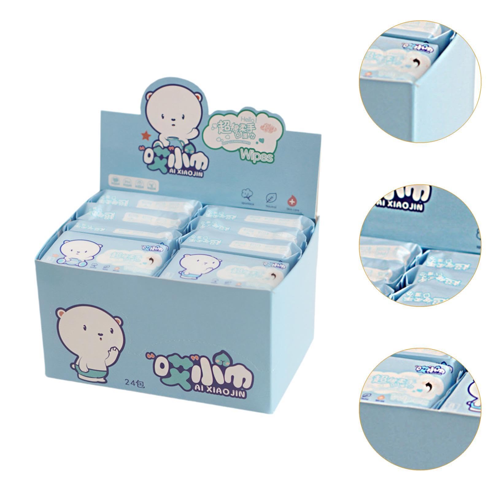 24 Piezas Toallitas Húmedas Toalla Facial Accesorios Paquete Desechable Limpieza Hechas de Tela No Tejida Adecuadas para Adultos Viaje Oficina Hogar R