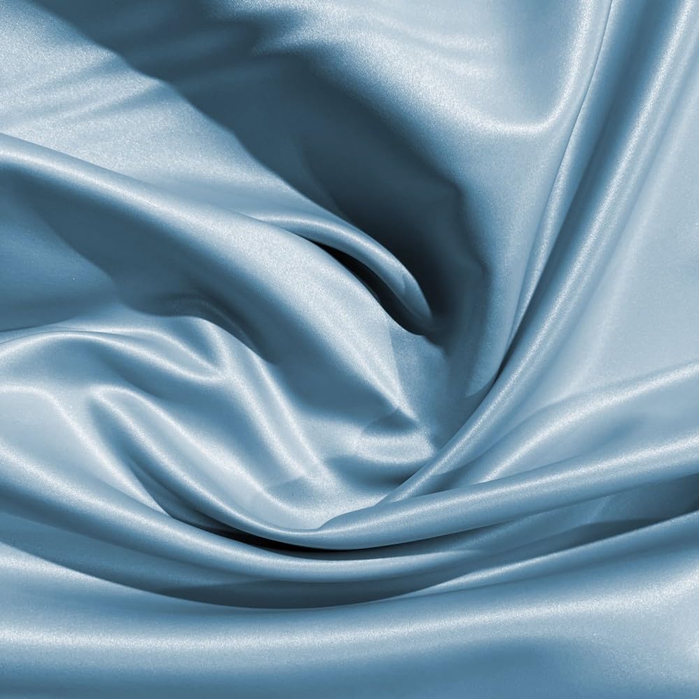 EU Fabrics Duchess Satin Polyester Fabric | Bridal Satin Material for Wedding and Prom Dresses | High-Quality Dressmaking Fabric for Drapes, Curtains, and Dancewear (Baby Blue, 1 METRE X 150CM)