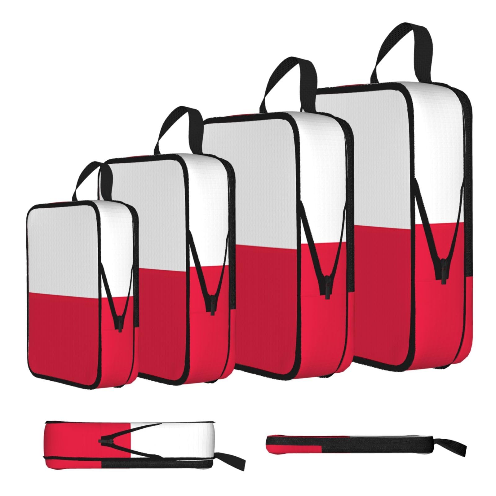 Sxzvvbn Black Polish Flag Compression Packing Cubes 4 Piece Set