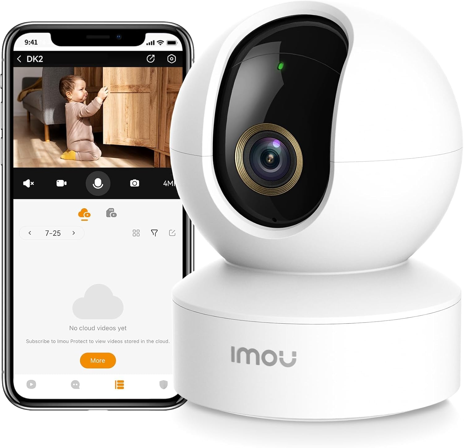 4MP 2.5K QHD Image Smart CCTV Security WiFi Camera for Home, 360° Coverage, AI Human Detection, Siren Alarm, Night Vision 10M, 2-Way Talk, Supports 256GB SD Card, WiFi & Ethernet Connection