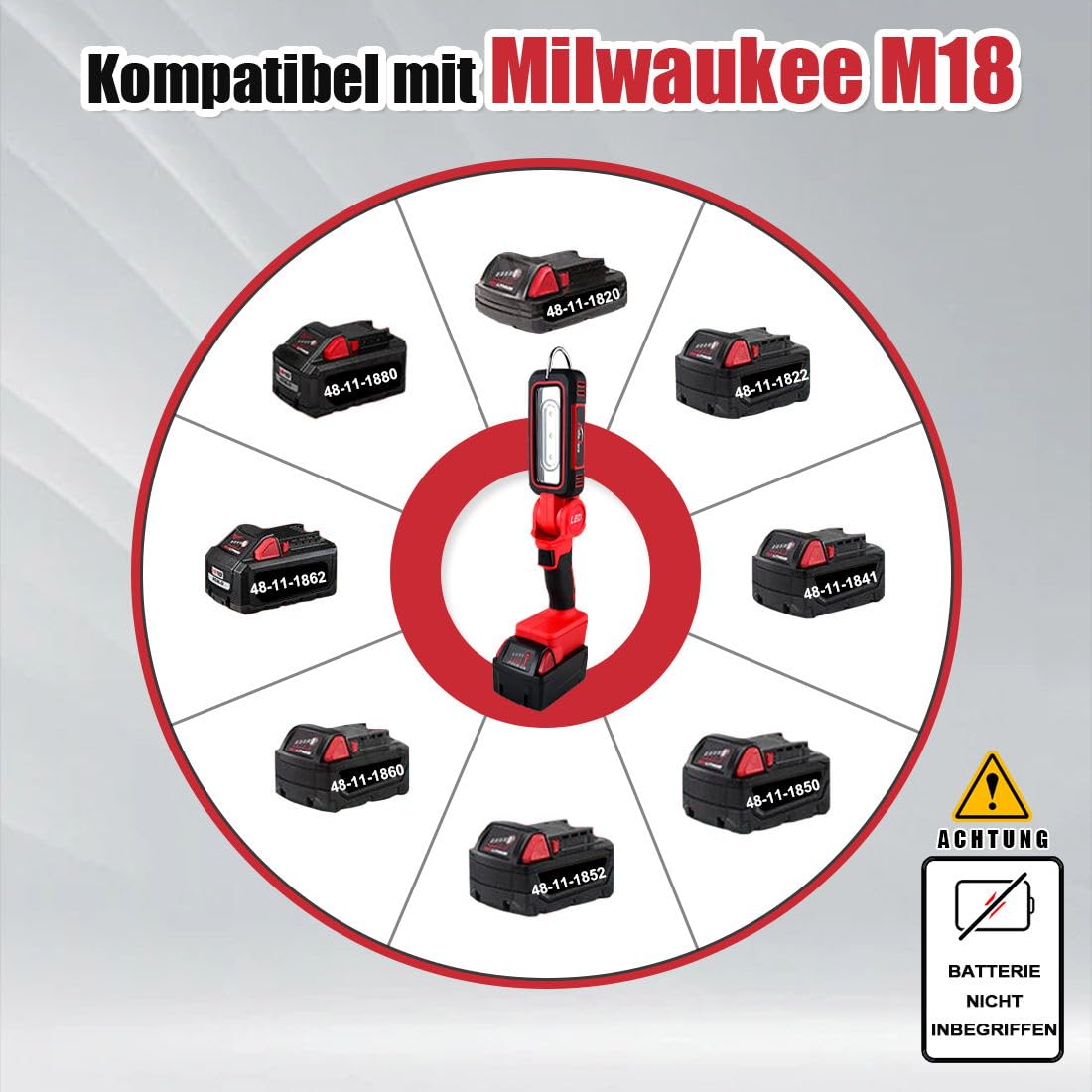 Für Milwaukee M18 Akku Arbeitsleuchte LED Strahler