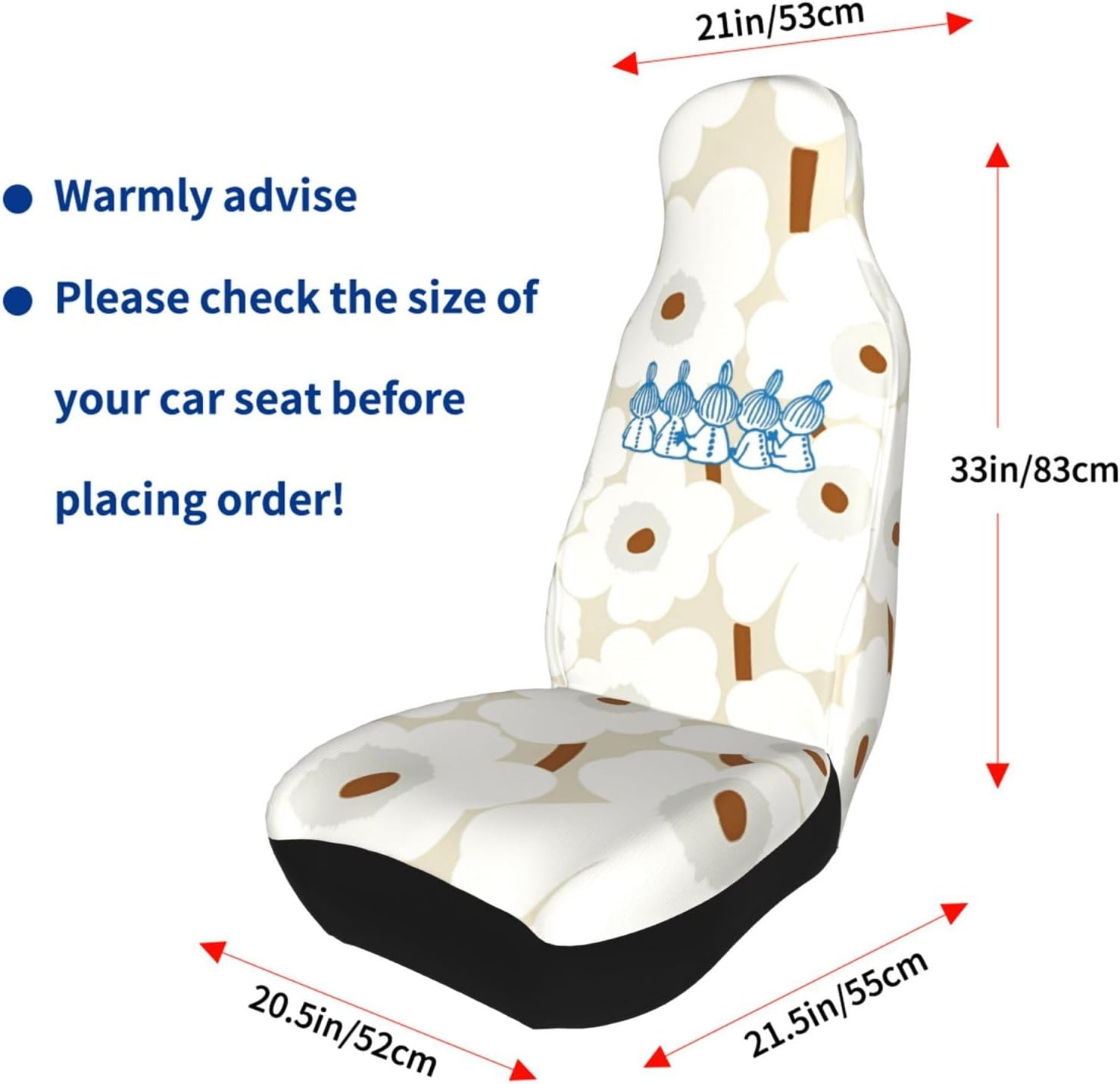シートカバー フロント用 2枚 運転席 助手席セット 車用 シートカバー かわいい ムーミン 【Holder】 リトルミイ カーシート