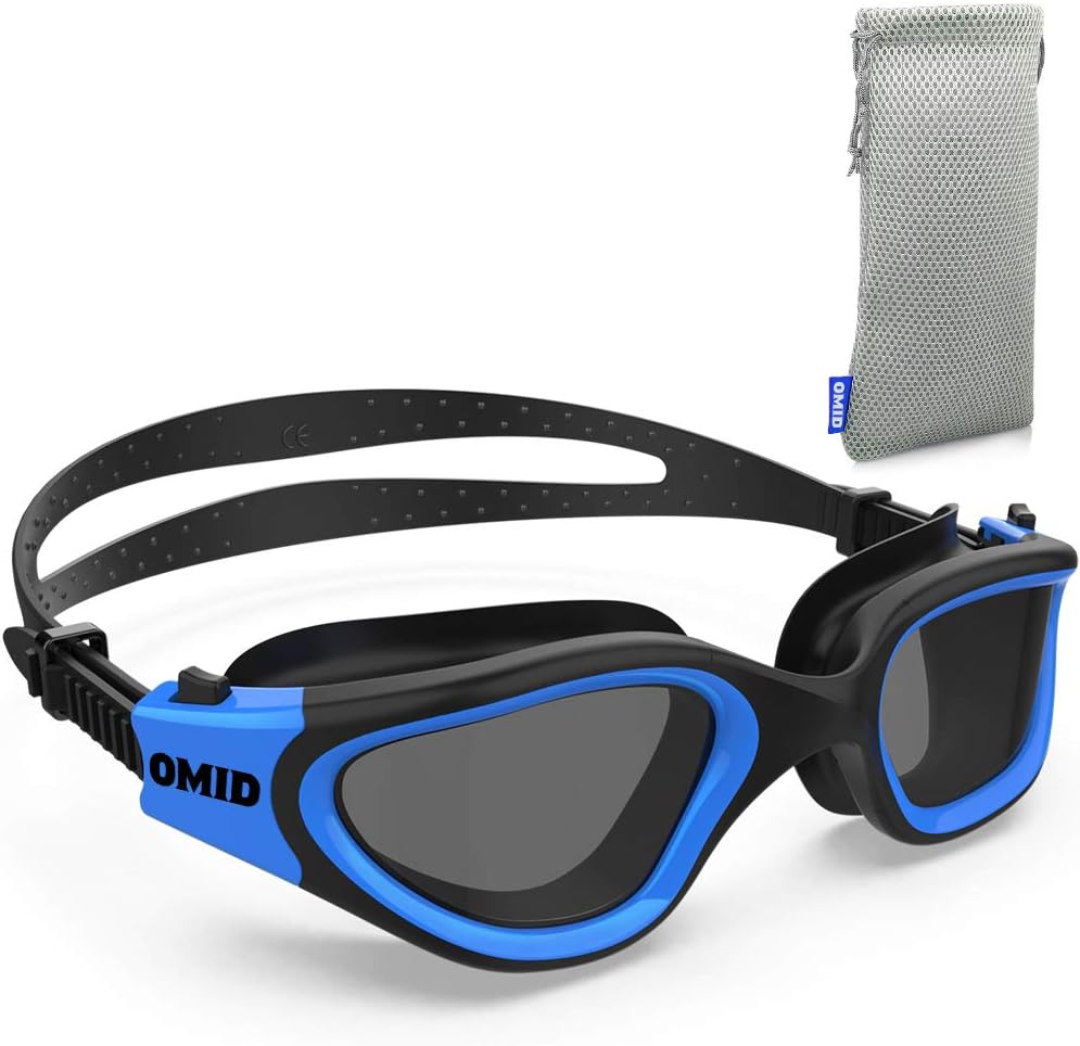 OMIDSwim Goggles, P2 Polarized 【Patent & Upgrade】 Anti-Fog Anti-UV No Leakage Swimming Goggles for Adult Men Women Youth
