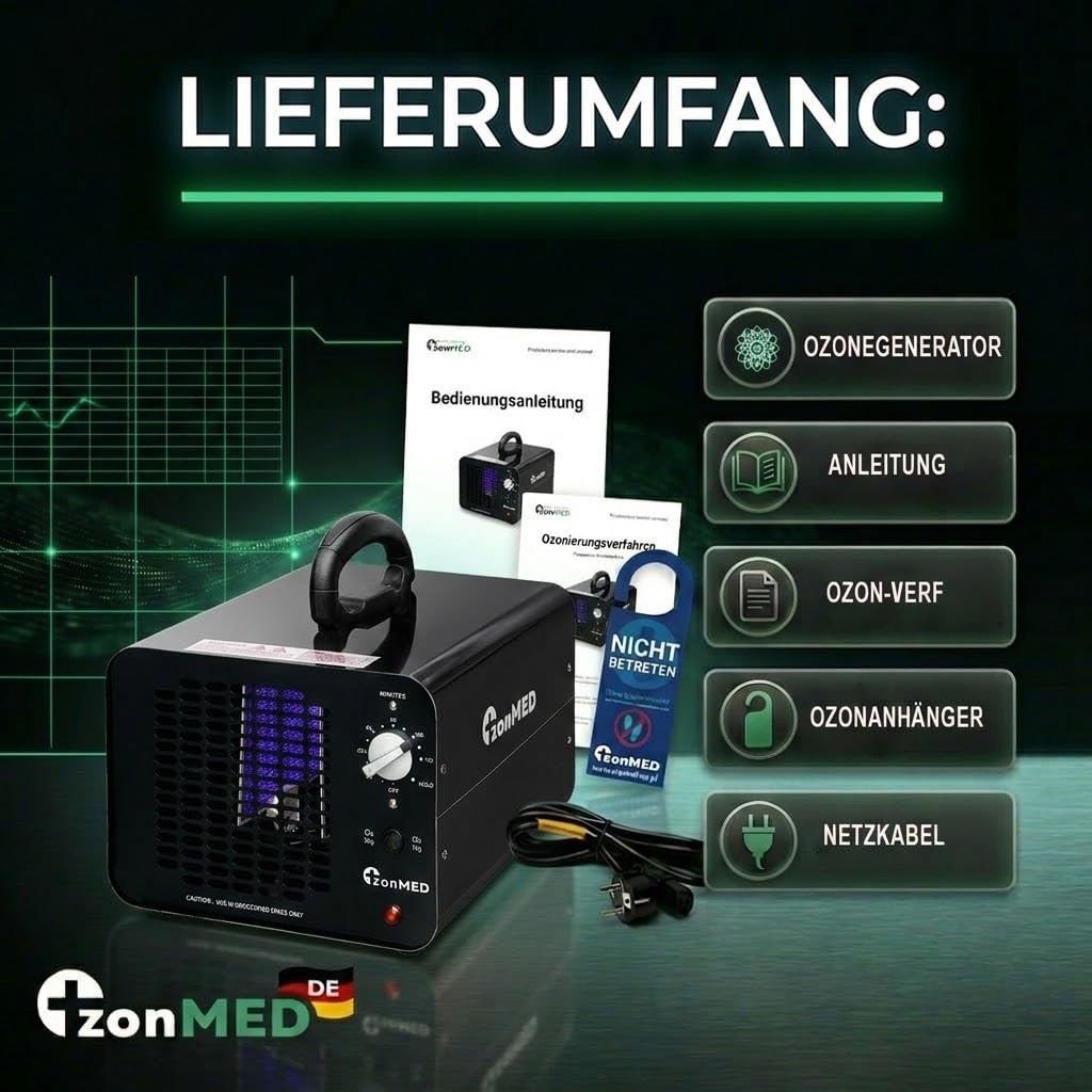 Ozonator ozonujący PRO-30G 30 000 mg/h oczyszczacz powietrza ozonator ozon | Profesjonalna wydajność, wysoka wydajność ozonowania, do dużych pomieszczeń, niezawodność