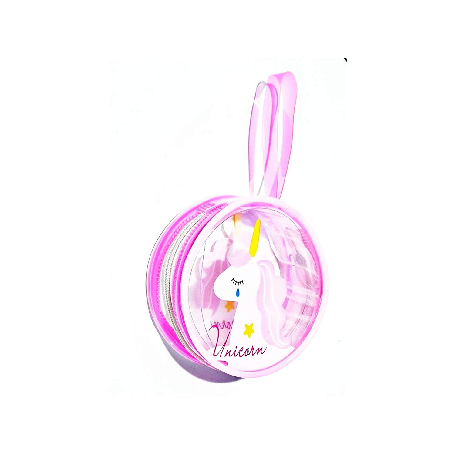 prezzie villa Pack of 1 Unicorn Transparent Round Multipurpose Pouch for Coin Jewellery Earphones and More-picture-29