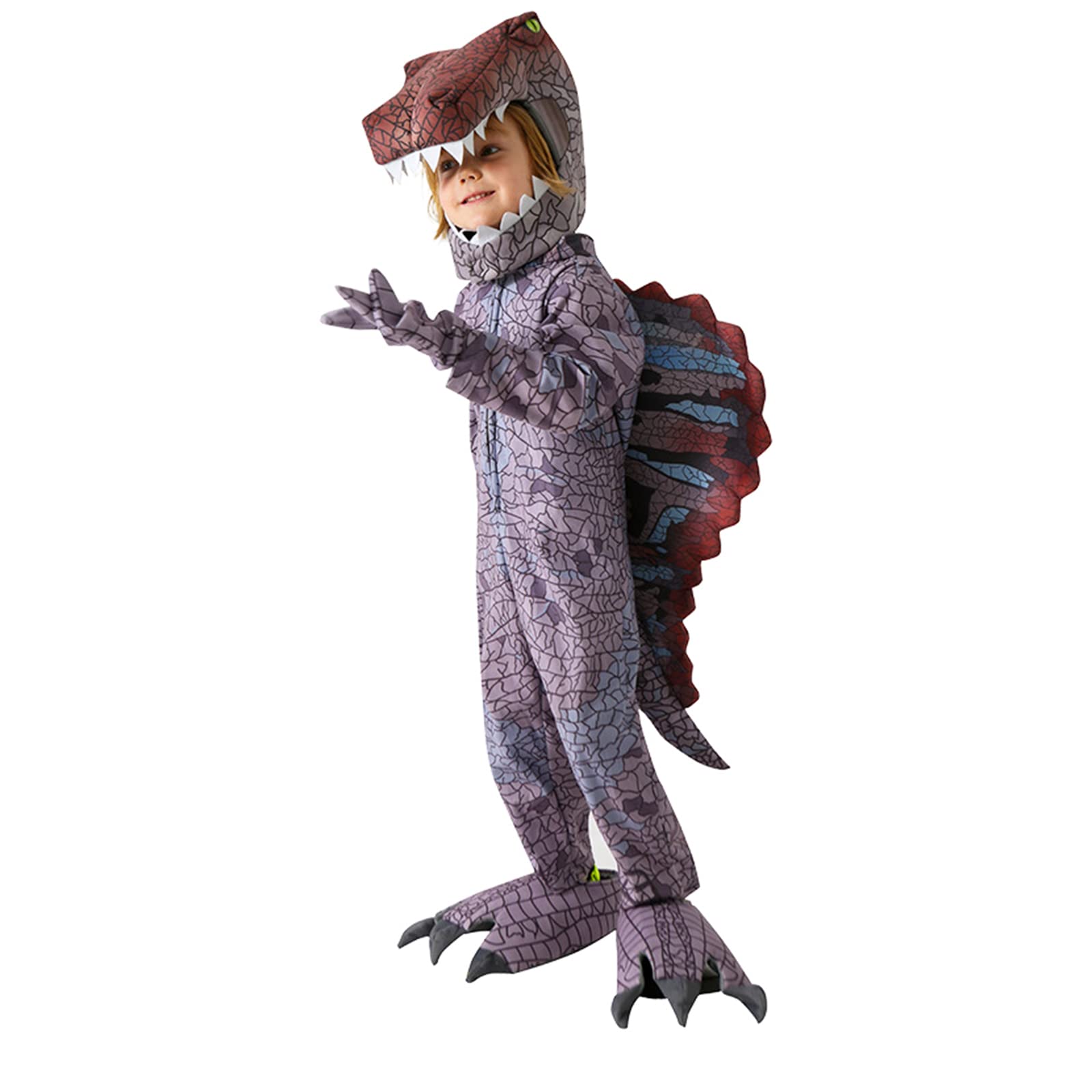 wrigcddyDinosaur Costume Kids Cosplay The Monster Jumpsuit Mask Boys Girls Halloween Dress Up
