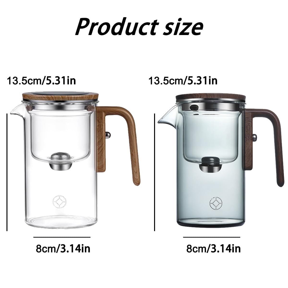 Glas-Teekanne, 520 Ml Hartglas-Teekanne Mit 4 Teetassen, Transparente Teekanne For Losen Tee, Heißes/kaltes Wasser, Saftgetränke(Transparent)