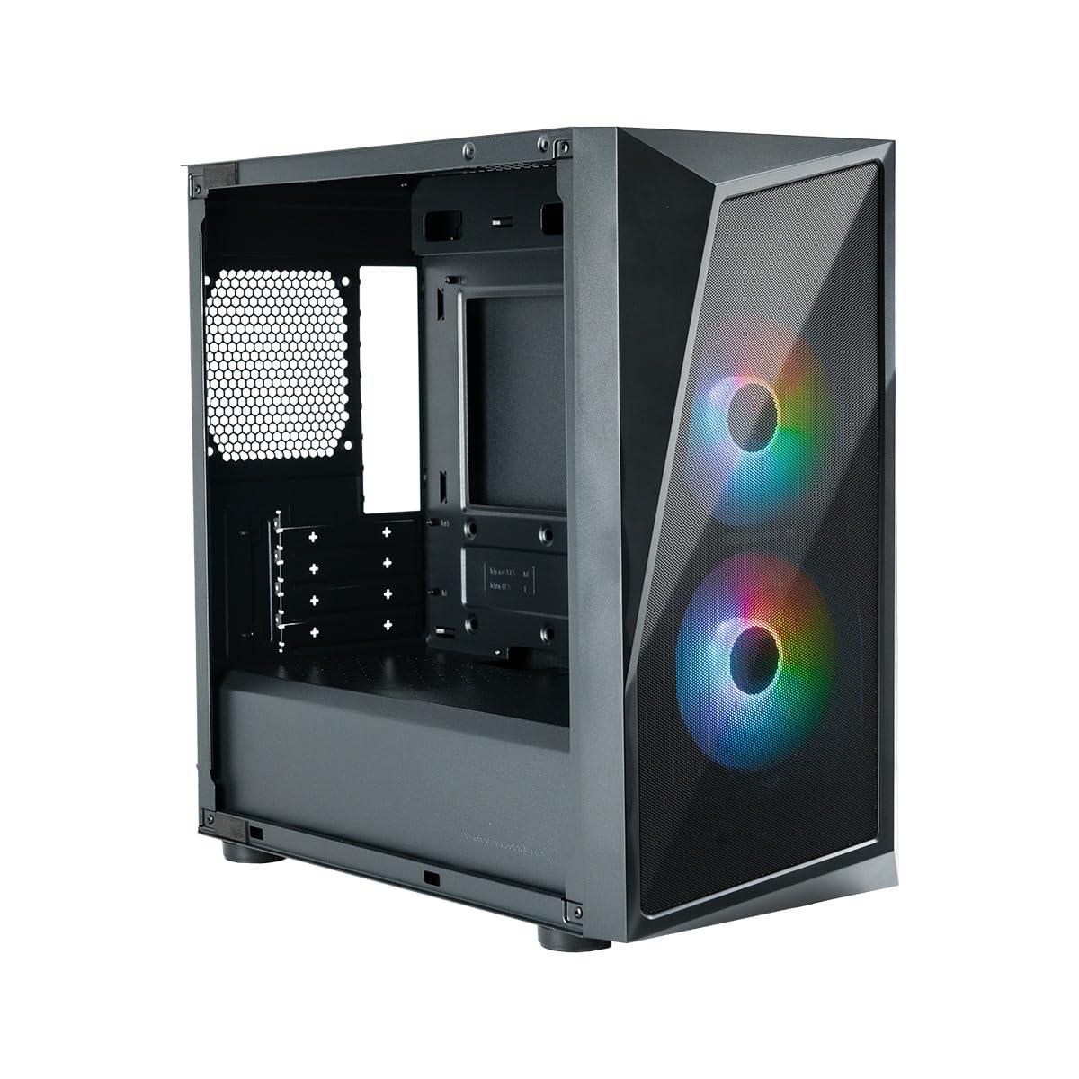 Cooler Master CMP 320 PC Case - Chassis Mini-Tower con 2 ventole ARGB da 120 mm, micro-ATX, pannello laterale in vetro temperato, raffreddamento versatile e supporto componenti, Nero