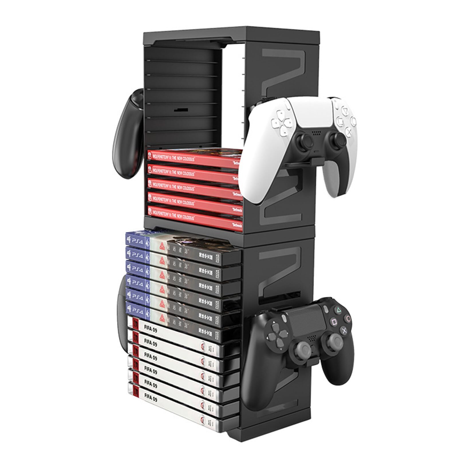 Torre de almacenamiento de videojuegos para PS5,24 juegos | Para PS5 PS4 Xbox Nintendo Switch Estuches de juegos Soporte de caja de tarjetas de juego Almacena