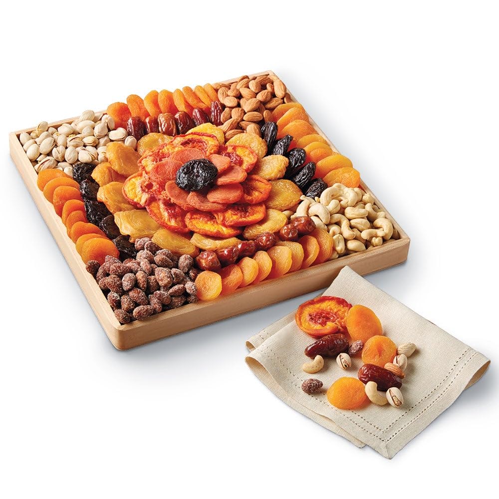 Harry & David Dried Fruit And Nut Tray, Healthy Snack Mix, Fruit And Nut Gift Basket, Includes Apricots, Peaches, Dates, Prunes, Pears, Cashews, Pistachios, Peanuts, Almonds, All Occasions