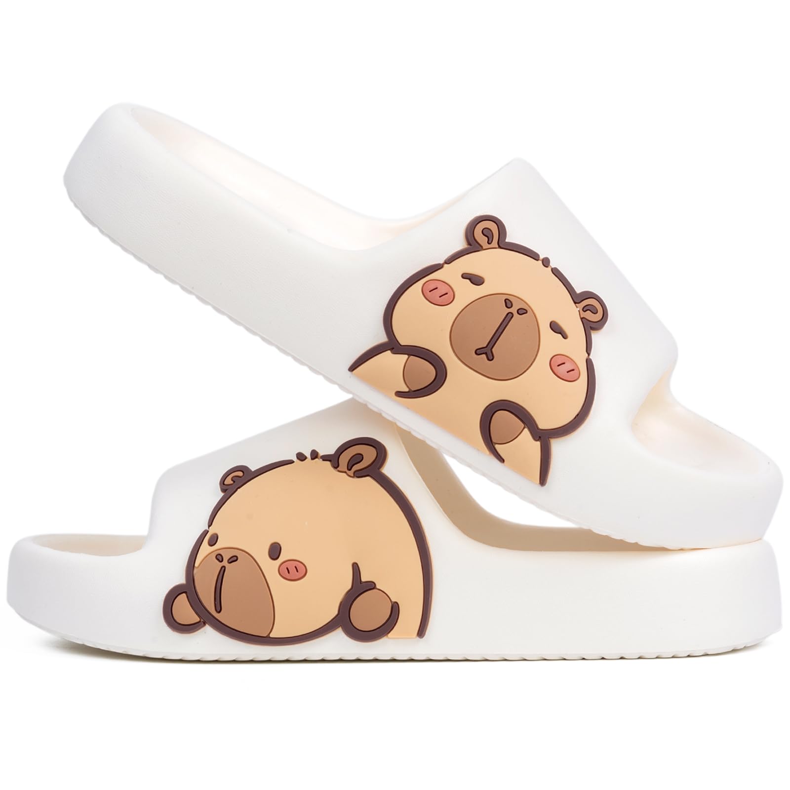 XUNBAI Men's and Women's Capybara Slides,Cute Capybara Slippers for Indoor Outdoor,Non Slip Quick Drying Shower Shoes,Comfort Cloud Slides Sandals