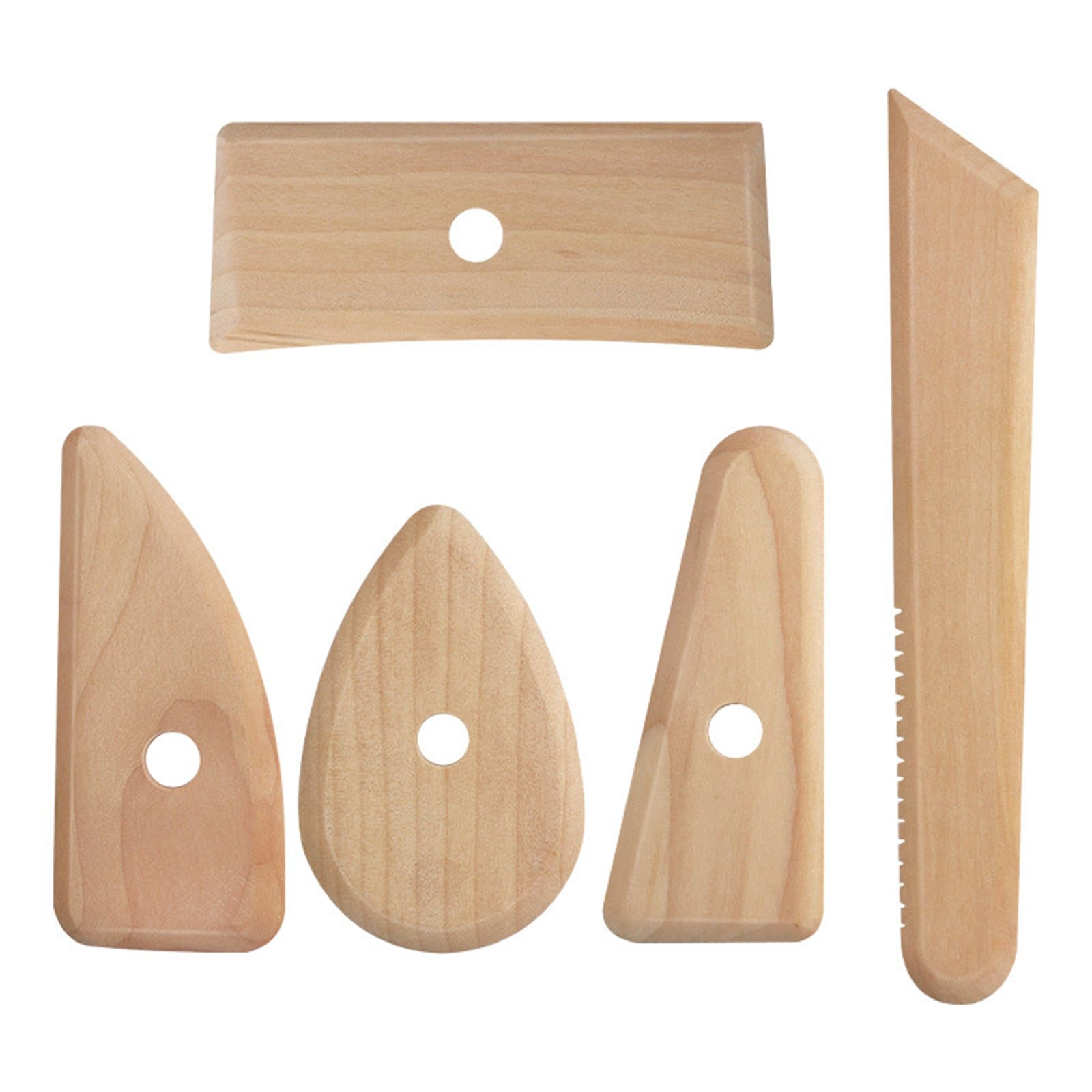 YROHGKPN 5Pcs Professional Clay Texture Ribs Pottery Foot Shapers Wooden Pottery Sculpting Tool for Ceramic Carving Shaping Carving Tools Wooden