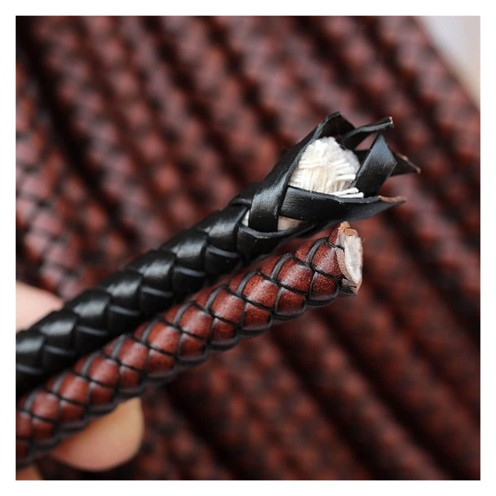 PATIKIL 2m Cordon en Cuir Tressé Rond, 3mm Corde Ronde Tressée en Cuir Véritable Pliée pour Artisanat Fabrication de Bijoux Colliers Bracelets Bricolage, Violet Clair