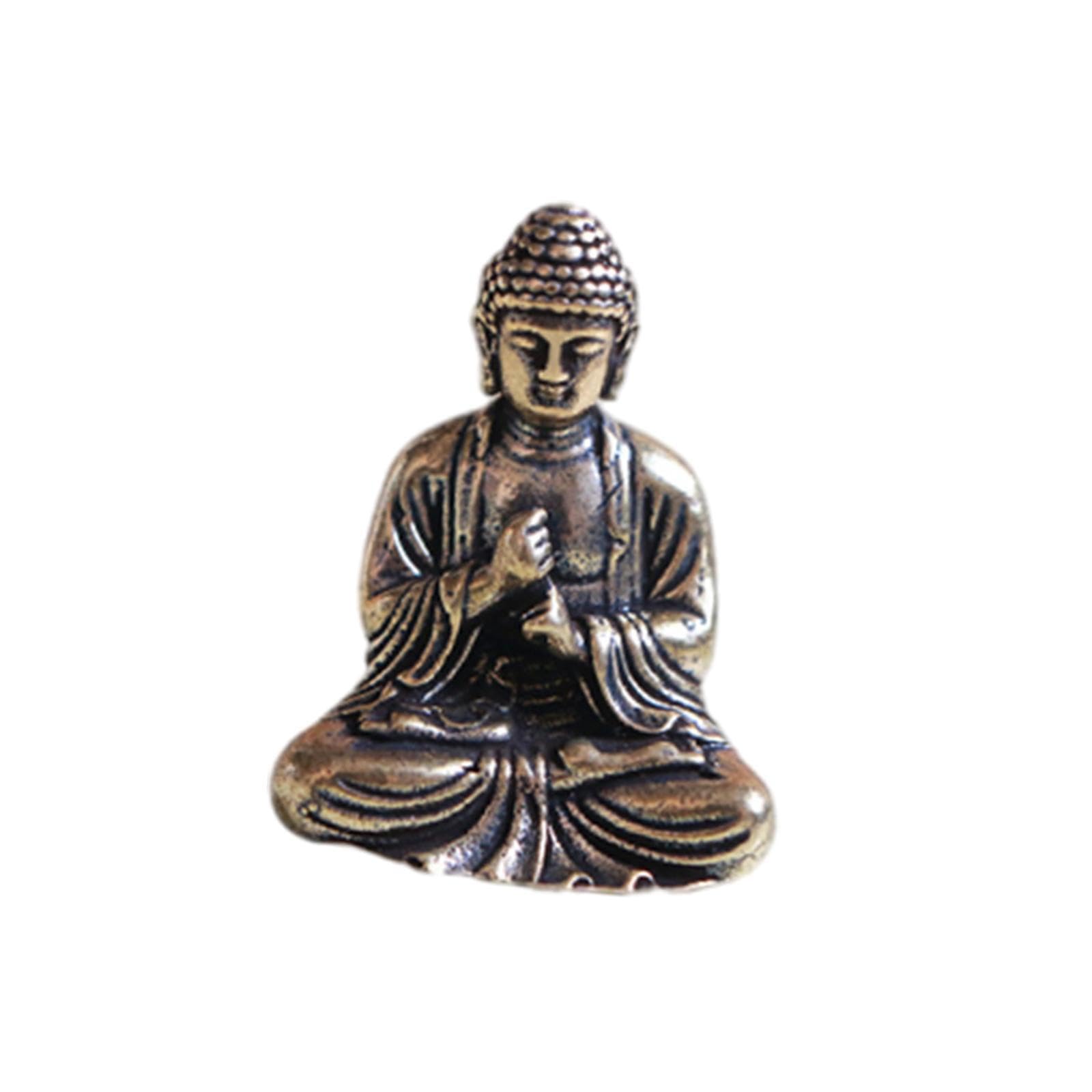 PIXZCSA Graceful Brass Buddha Figurine Compact Tea Pet Model With Artistic Ornament Durable And Easy To Clean Mini Brass Tathagata Buddha Tea Pet Figurine, 2.4x2.9cm