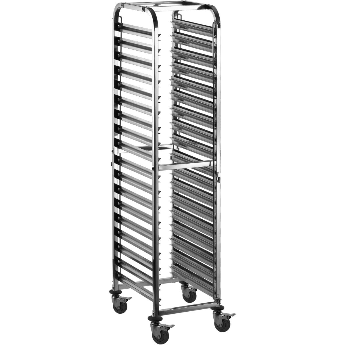 ZORRO - GN-Wagen - Tablett Wagen mit 18 oder 36 Einschüben für GN-Behälter - Transportwagen mit Leichtlaufrädern und Bremse - Stikkenwagen (18 x 1/1 GN)