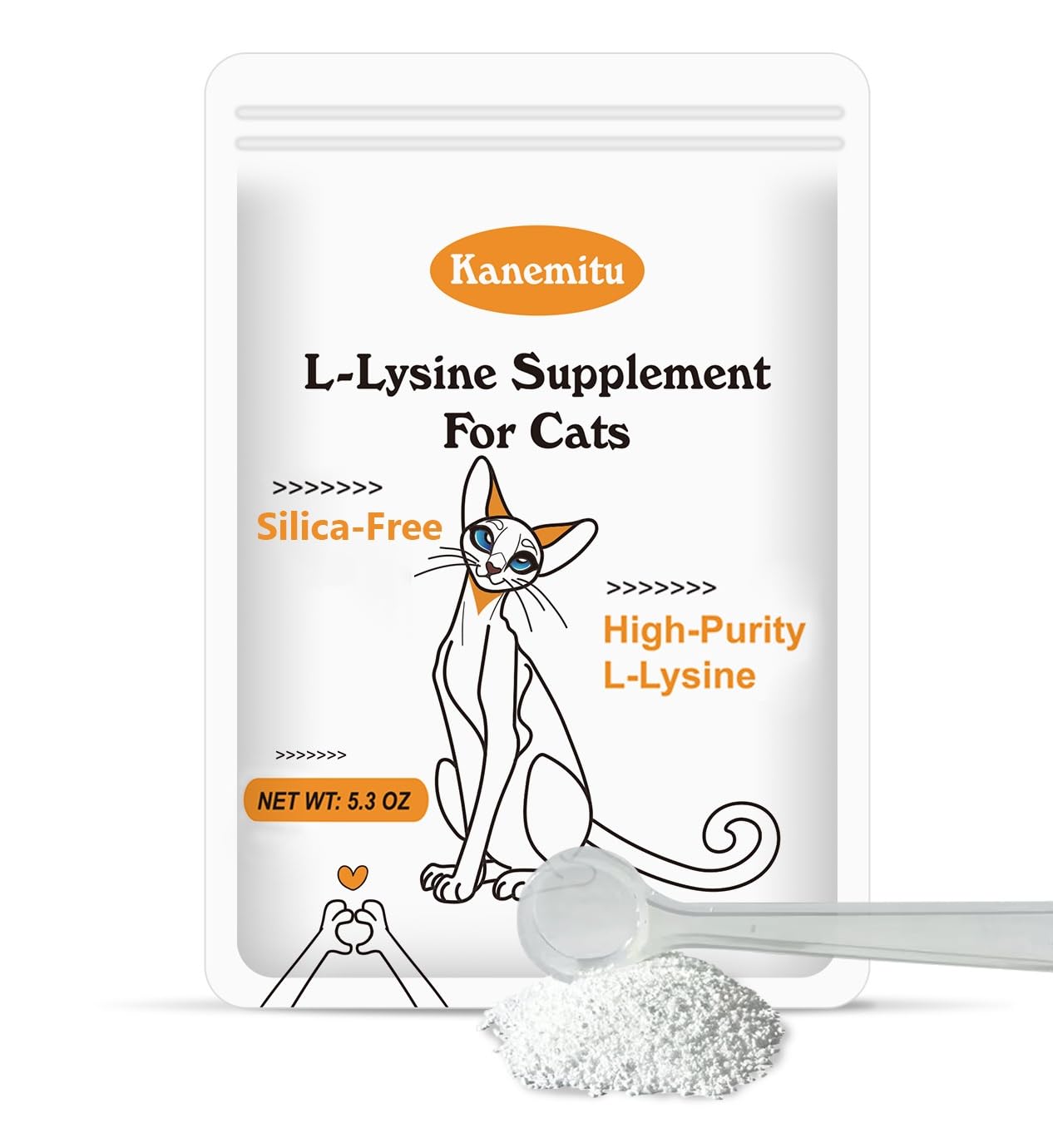 Lysine for Cats Micro Granulated L-lysine Supplement Immune Support, L Lysine Kitten Eye Sneezing, Runny Nose Relief, Squinting, Watery Eyes, Llysine Silicon Dioxide Free 5.3OZ